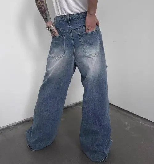 Japanese Brand Fukada x Akai Blue High Street Vintage Loose Jeans Size US 34 / EU 50 - 1 Thumbnail
