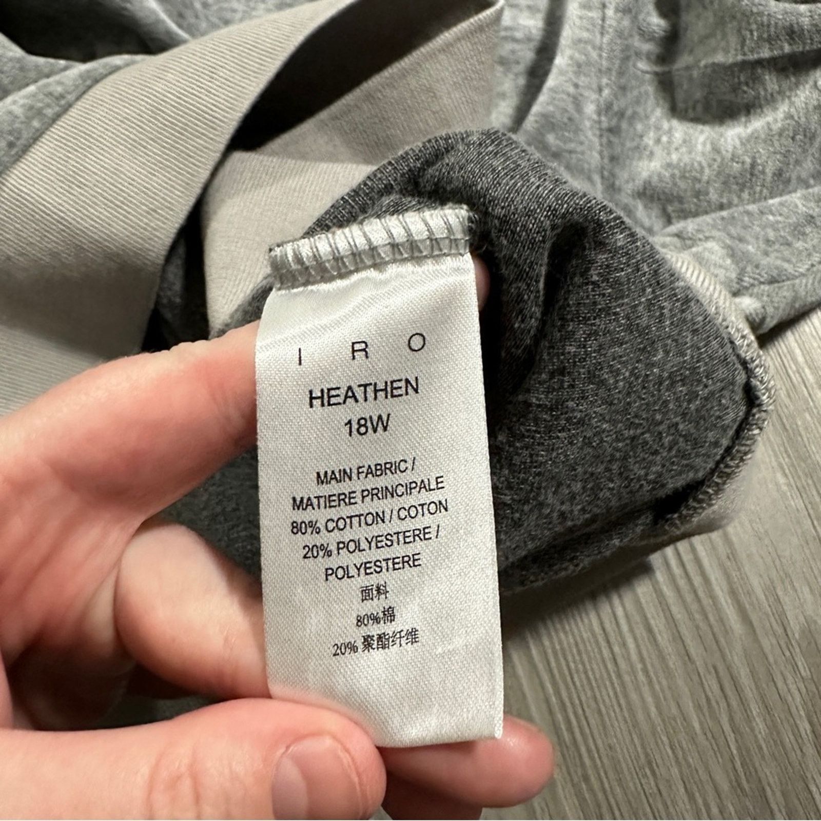 Iro IRO Heathen Studded Heather Gray Long Sleeve Sweatshirt Sz S Size S / US 4 / IT 40 - 8 Thumbnail