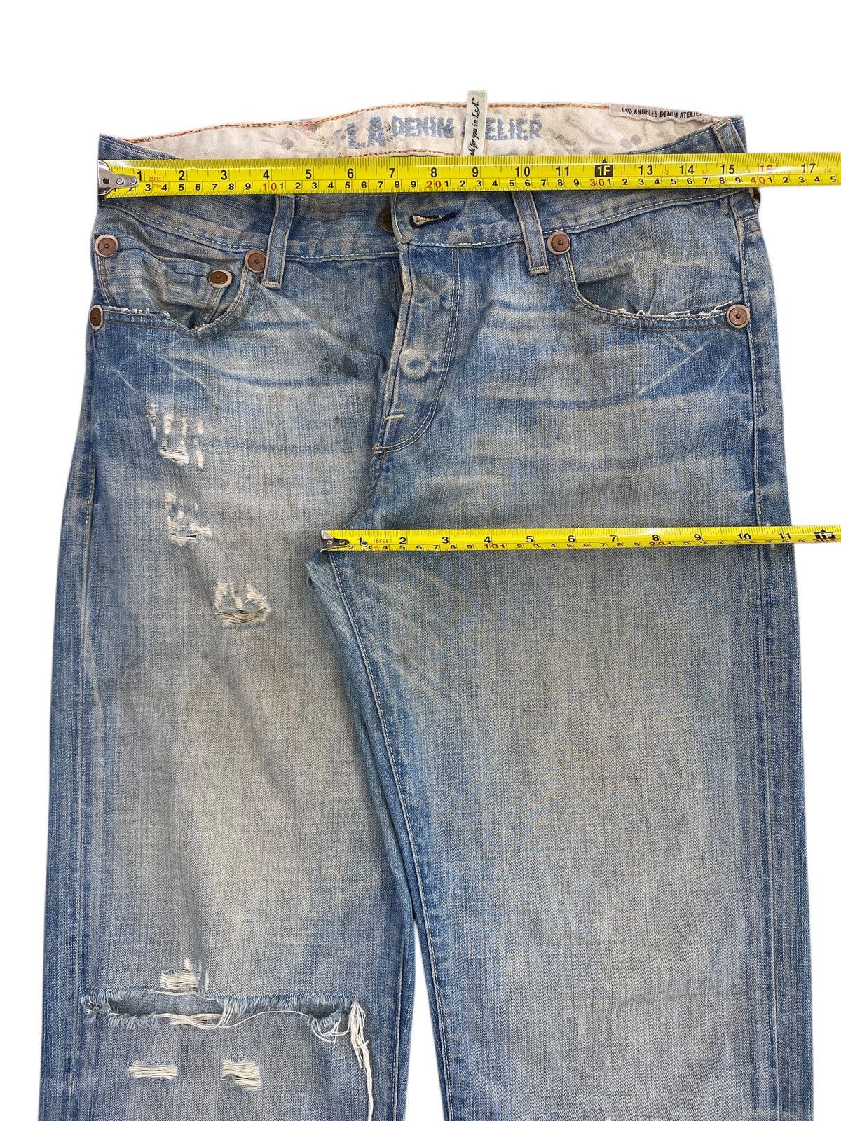 Los Angeles Apparel Los Angeles Light Faded Wash Style Ripped Jeans Size US 31 - 5 Thumbnail