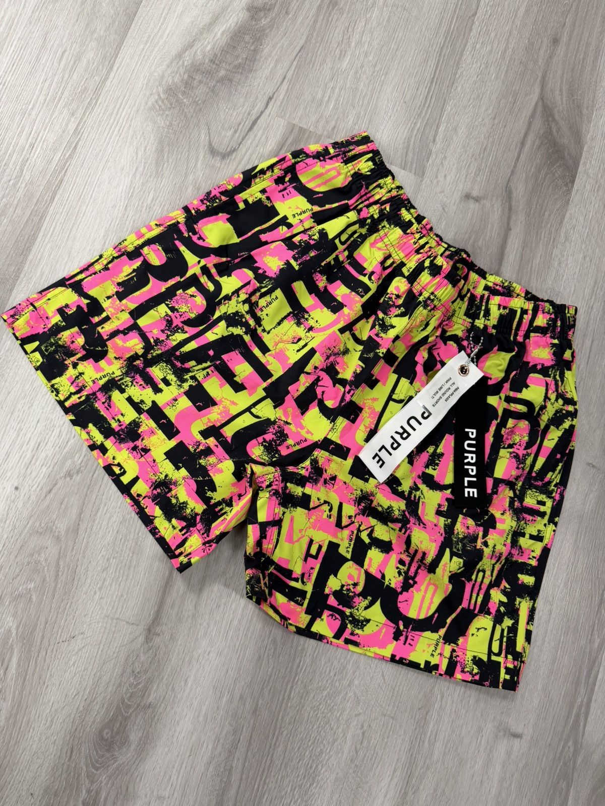 Purple Brand Purple Brand All Round Shorts – Pink Lime Multi Size US 32 / EU 48 - 1 Thumbnail