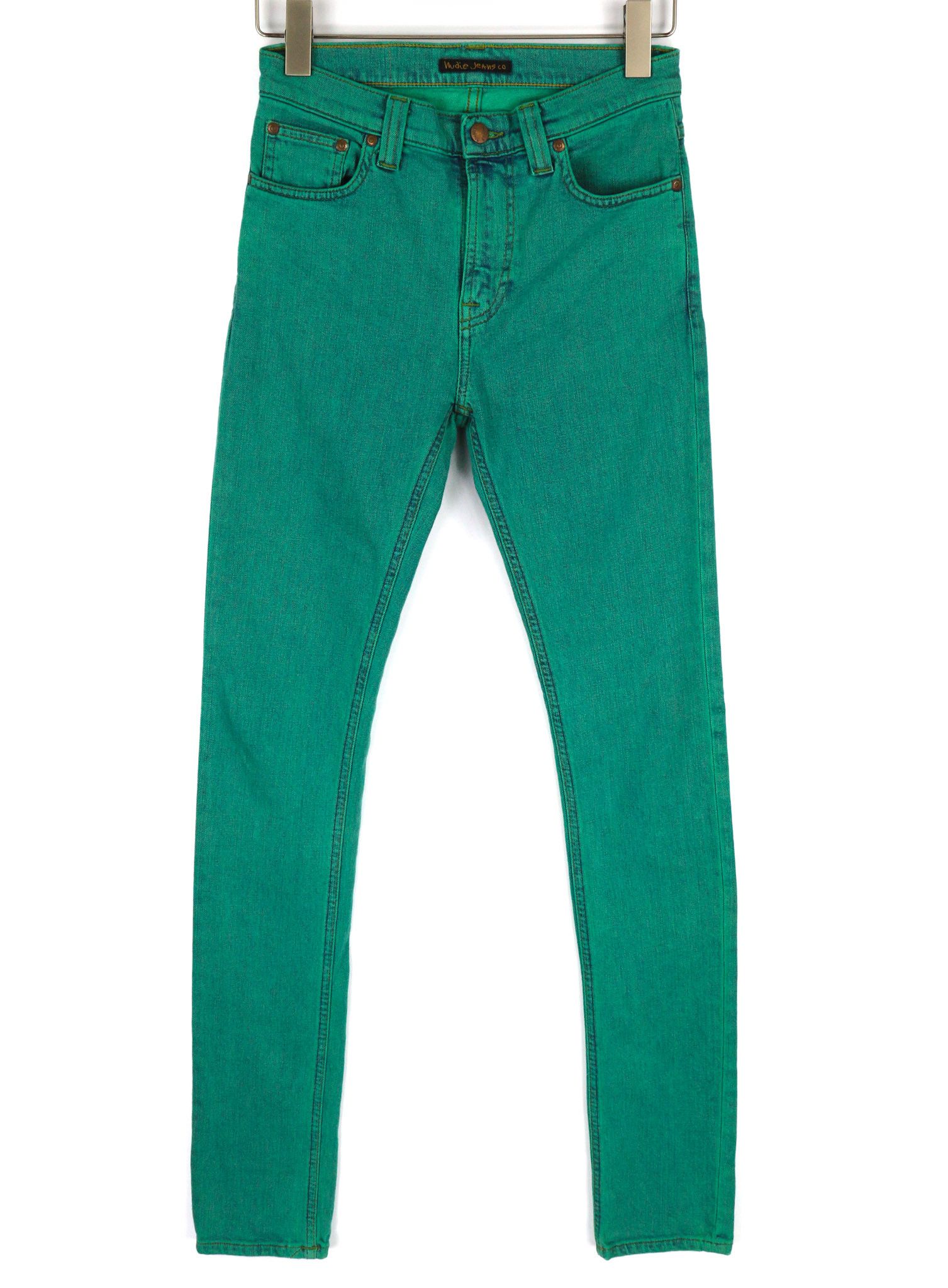 Nudie Jeans HIGH KAI W28/L34 Organic Green Denim Jeans 81630 Size US 28 / EU 44 - 1 Thumbnail