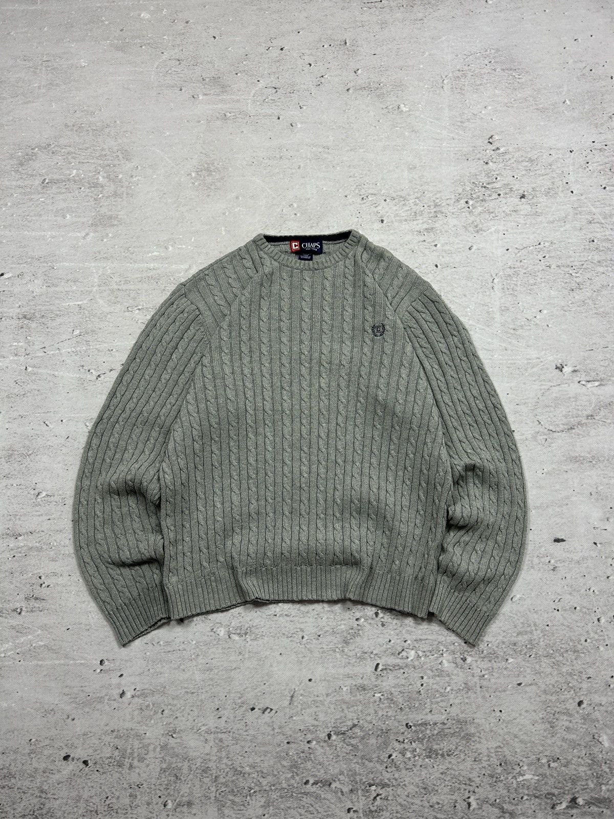 Chaps Ralph Lauren 💥Vintage Ralph Lauren Chaps Knitted Grey Sweater 00s Og💥 Size US S / EU 44-46 / 1 - 1 Thumbnail