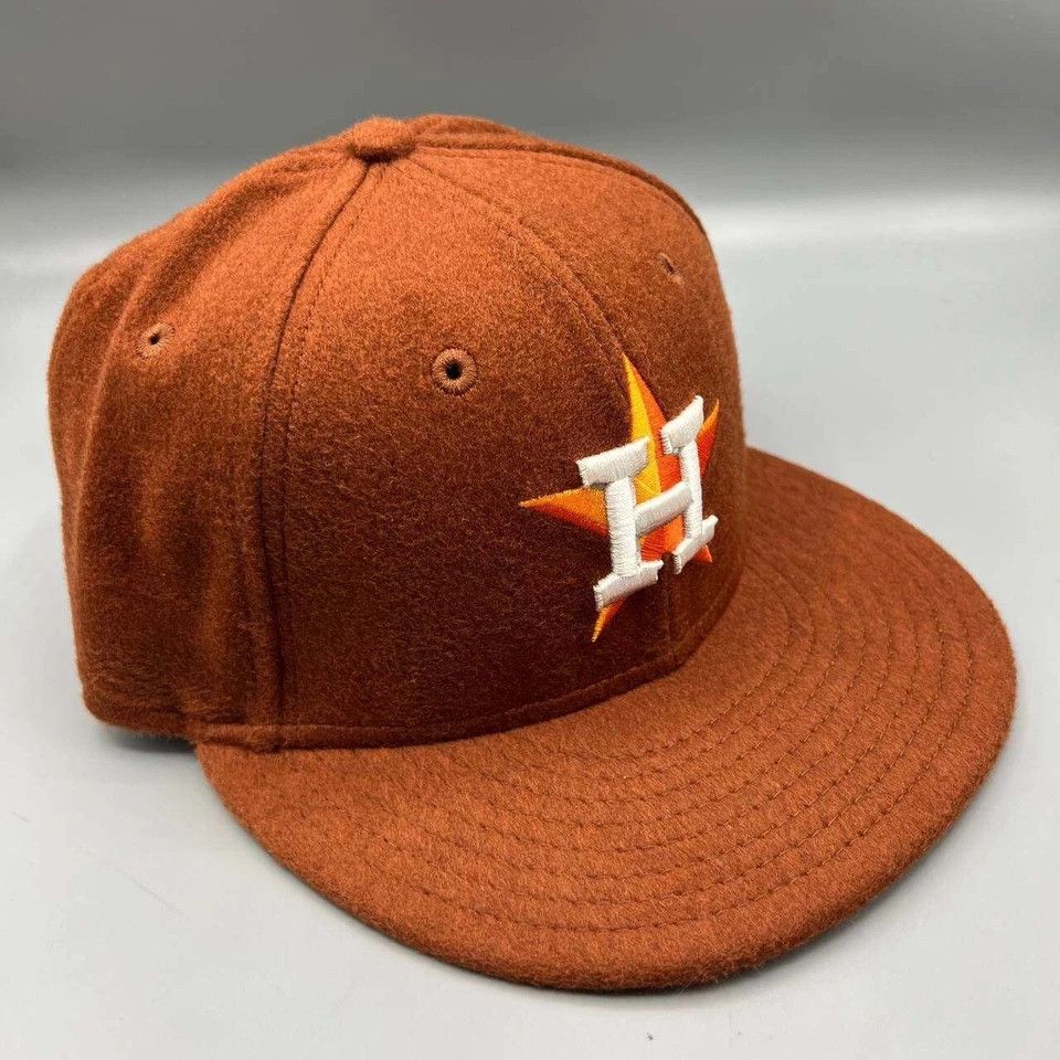 New Era Houston Astros Hat Men 7 3/8 59Fifty New Era MLB Fitted Cap Size ONE SIZE - 4 Thumbnail