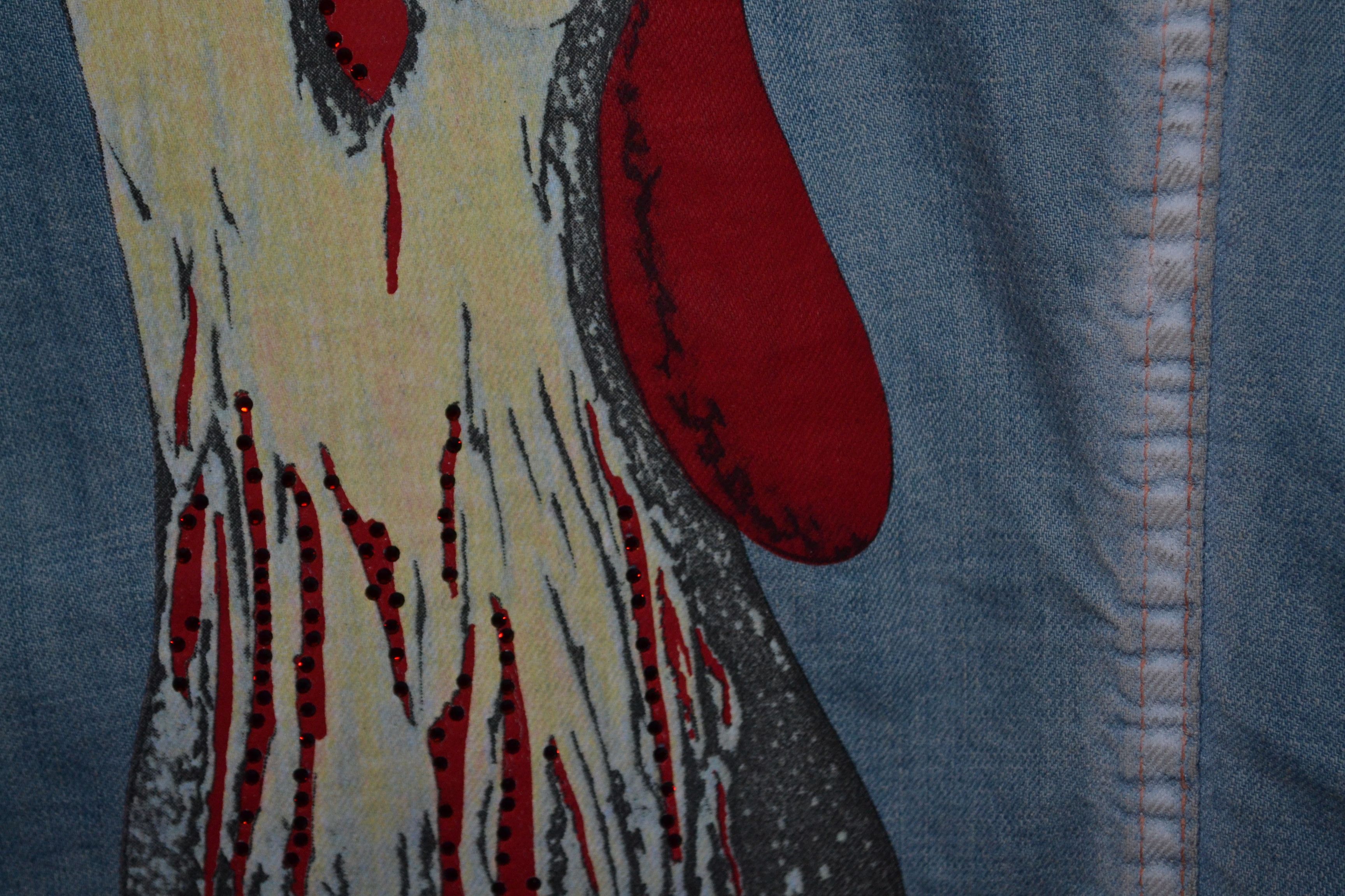 Just Cavalli Just Cavalli Vintage Jacket Rooster Print Bleached Denim S Size S / US 4 / IT 40 - 12 Thumbnail