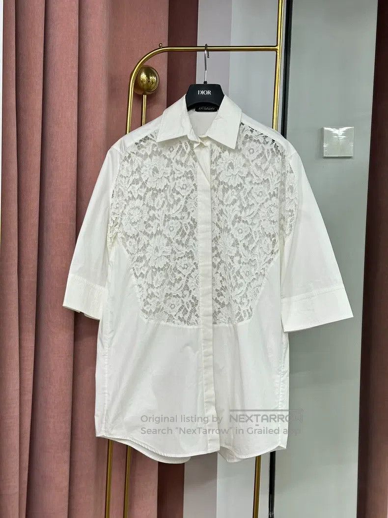Valentino Valentino Lace cut-out panel shirt long-sleeved top Size S / US 4 / IT 40 - 1 Thumbnail