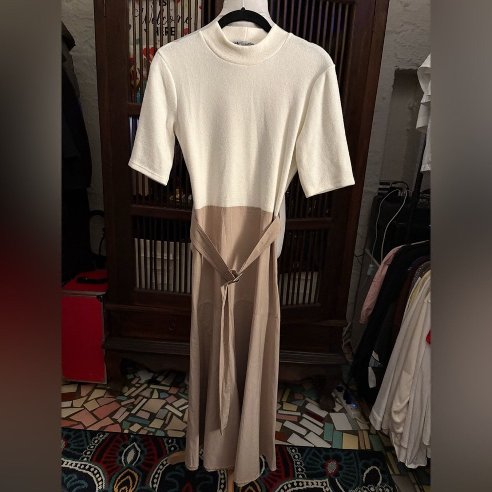Zara Nwt- zara- soft feel combination dress-M Size M / US 6-8 / IT 42-44 - 4 Thumbnail