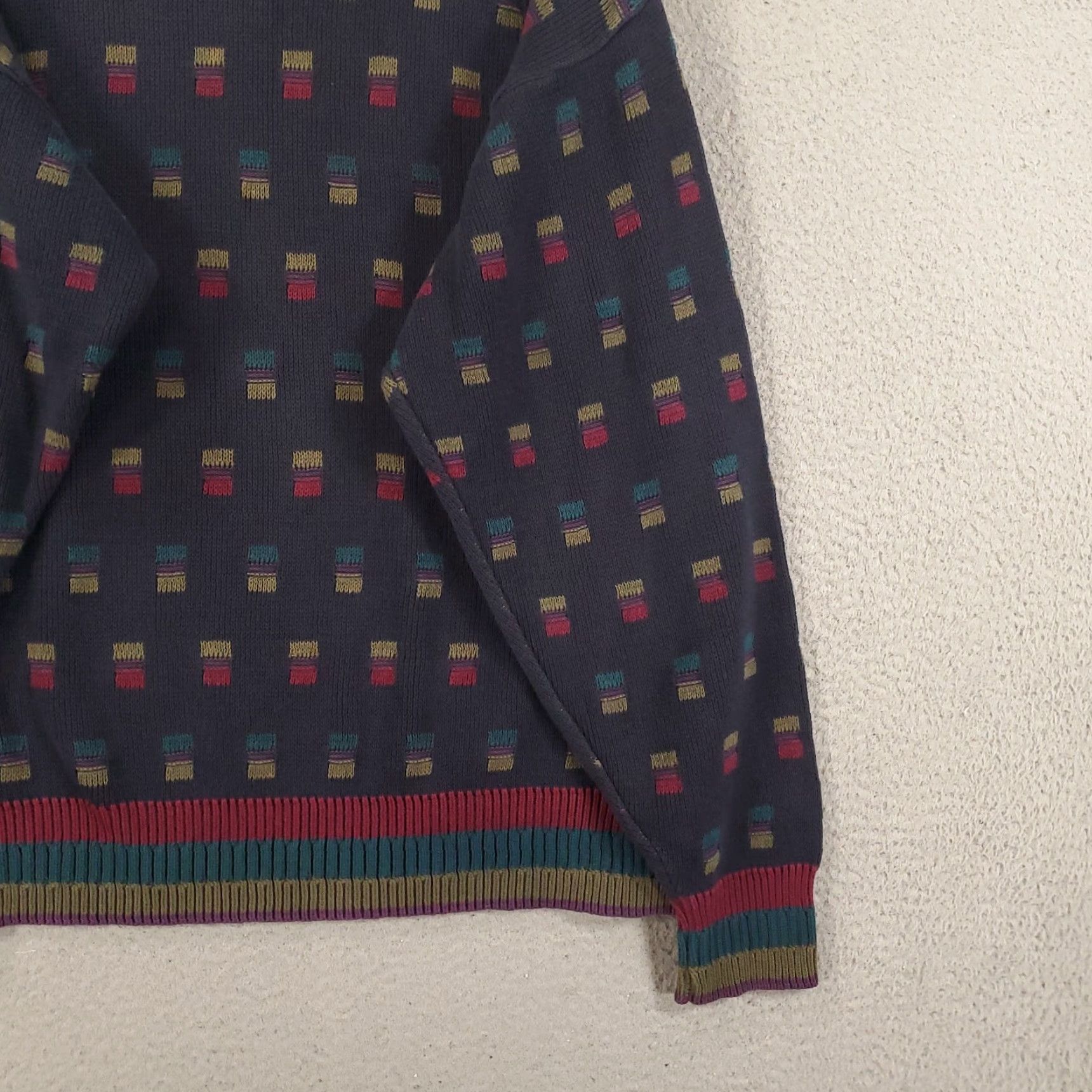 Gant VINTAGE GANT Sweatshirt Men XL Navy Knit Geometric 90s Pullover Size US XL / EU 56 / 4 - 4 Thumbnail