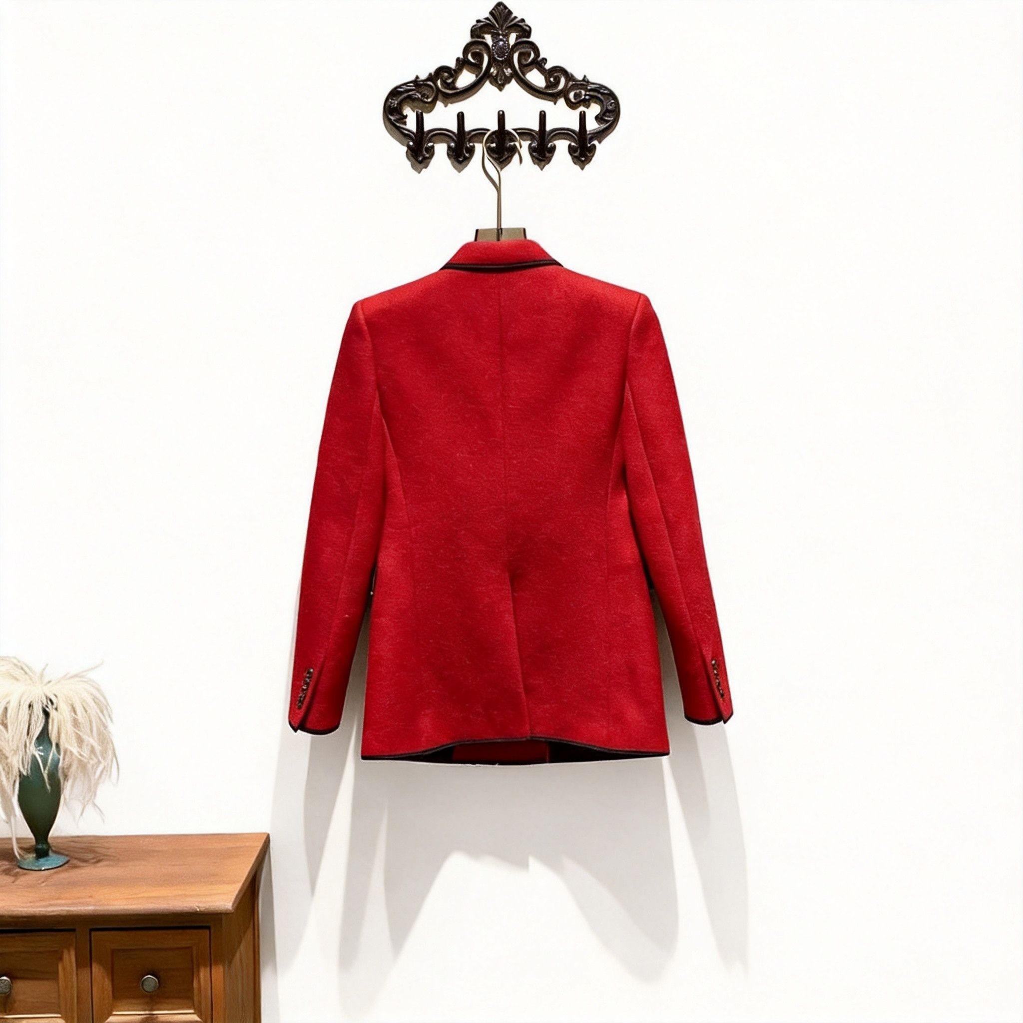 Yves Saint Laurent Saint Laurent Red Wool Double Breasted Blazer Size 36. Size XS / US 0-2 / IT 36-38 - 1 Thumbnail