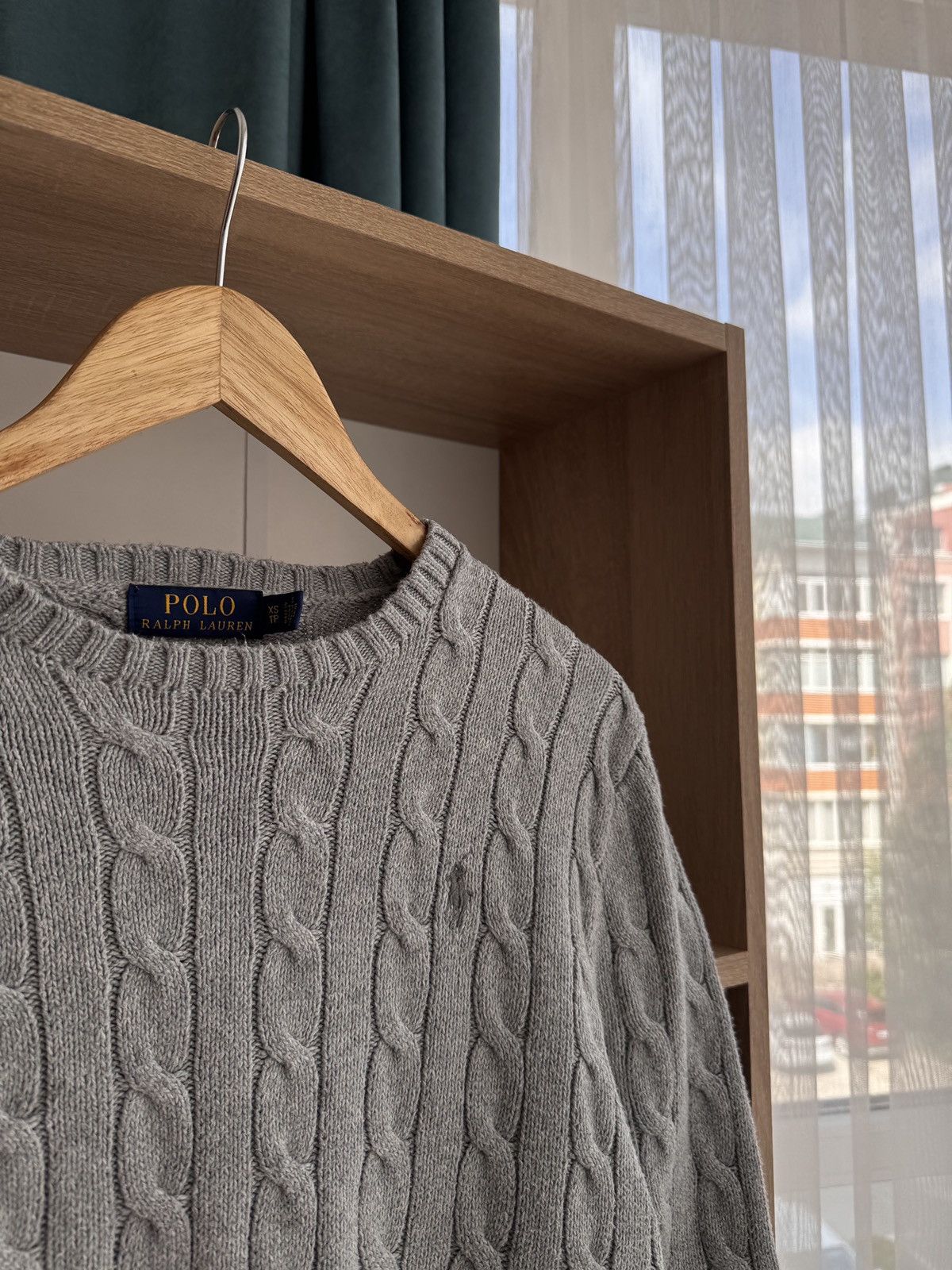 Polo Ralph Lauren × Vintage Vintage Polo Ralph Lauren Grey Old Money Cable Knit Sweater Size S / US 4 / IT 40 - 5 Thumbnail