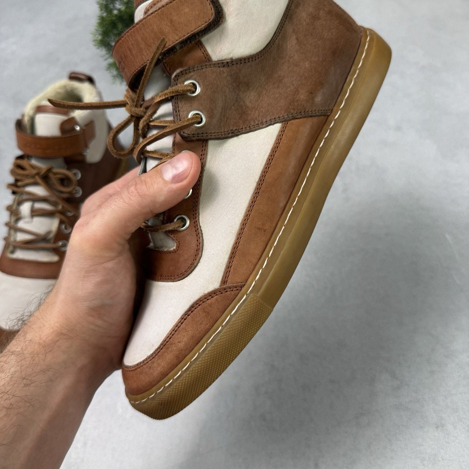 Dsquared2 Dsquared2 Men High Sneakers With Fur Brown Size EU 41 US 8 Size US 8 / EU 41 - 20 Thumbnail