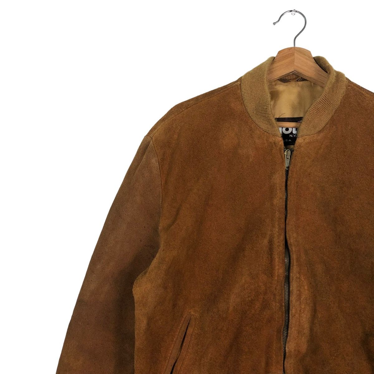 Schott 🔥VINTAGE SUEDE LEATHER JACKET FLY SCHOTT MADE IN USA Size US M / EU 48-50 / 2 - 5 Thumbnail