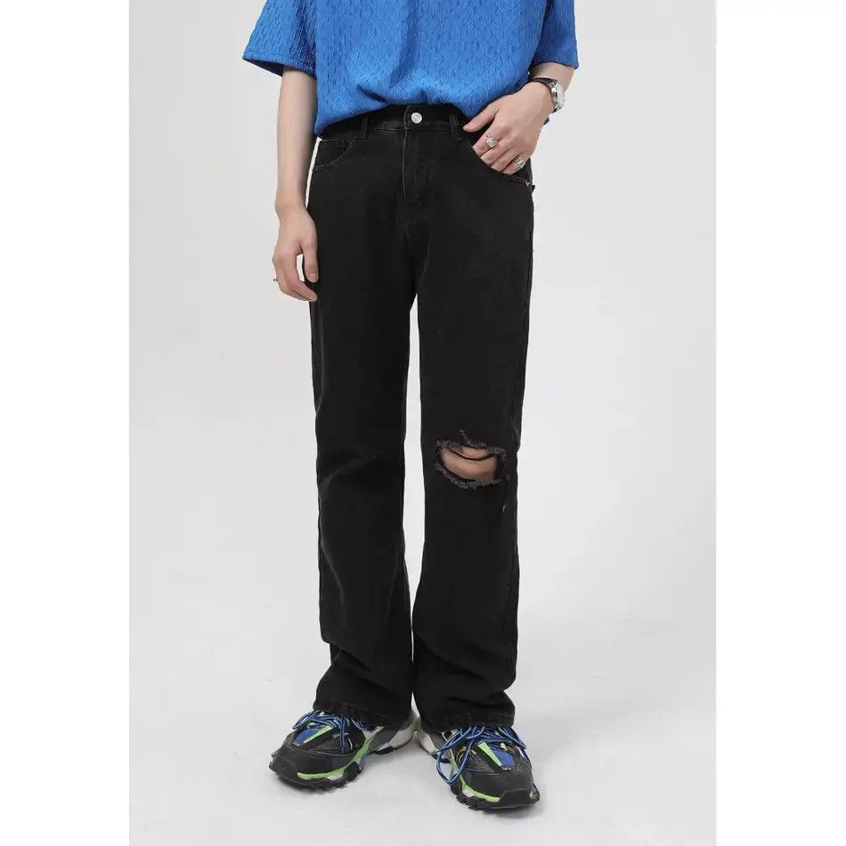 Japanese Brand Retro loose slightly flared high street ripped jeans Size US 32 / EU 48 - 1 Thumbnail