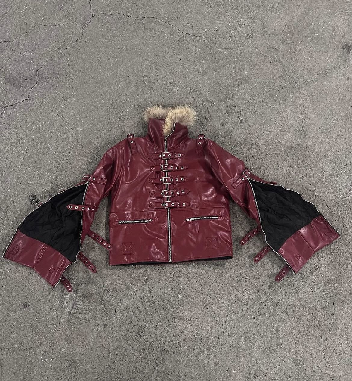 Other (RARE) Brahim Hafza Red Bondage Jacket Size US M / EU 48-50 / 2 - 3 Thumbnail