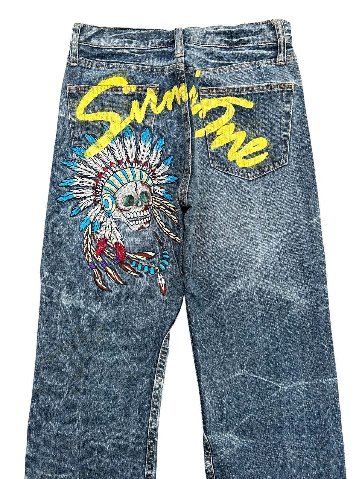 Kapital Vintage Skull Japanese Brand Sirmione Distressed Denim Jeans Size US 27 - 1 Thumbnail