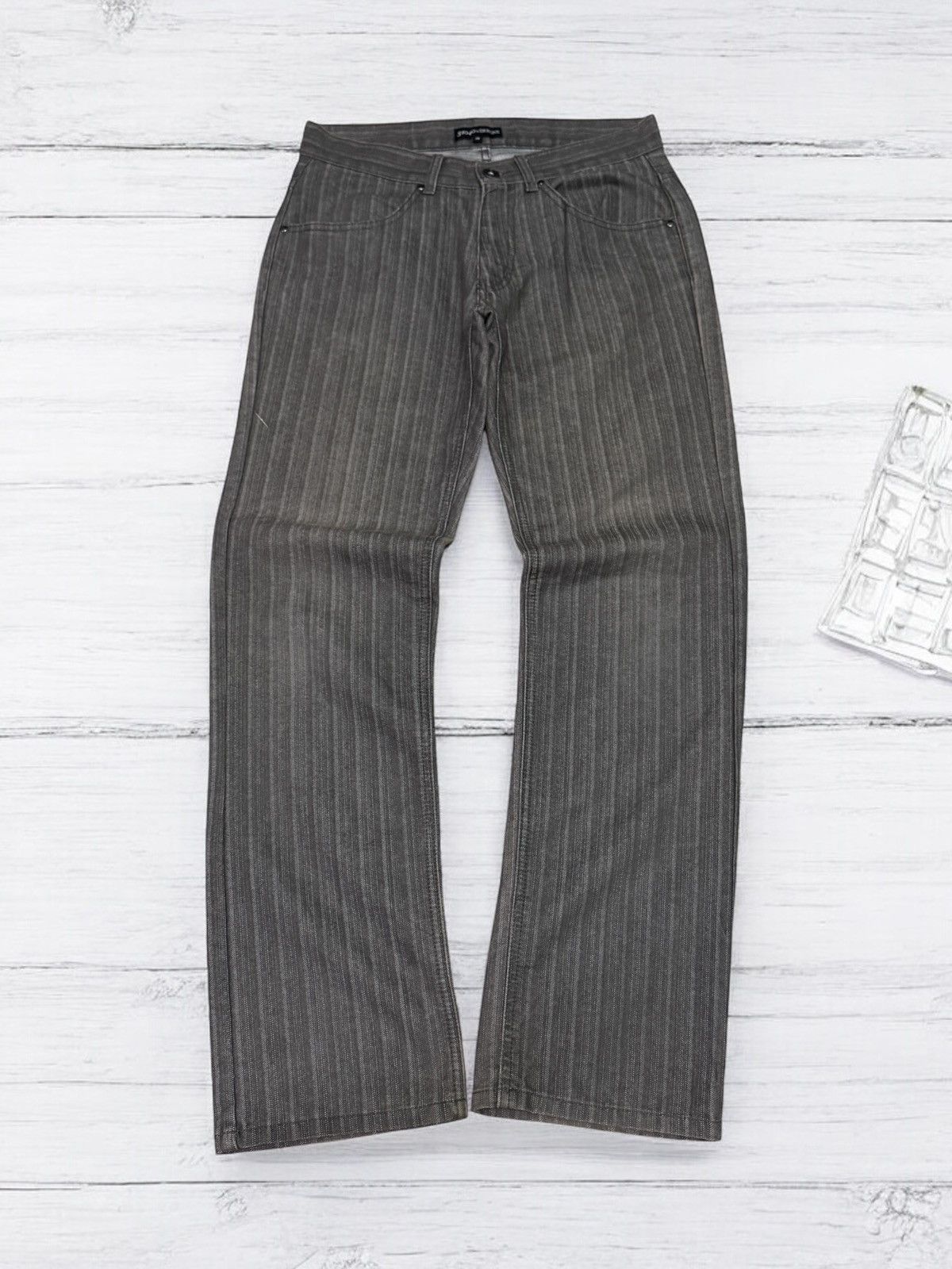40s vintage crash striped wide slacks