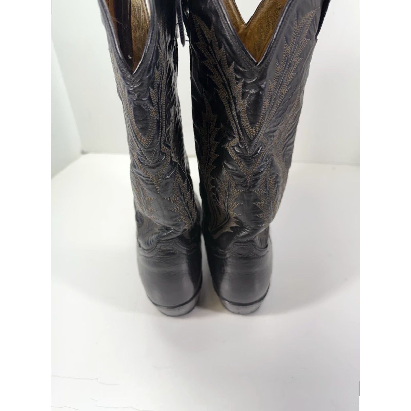 Tony Lama Tony Lama Boots Men Size 7 EE Wide Black Leather Western Ostrich Smooth Cowboy Rodeo Shoe Size US 7 / EU 40 - 6 Thumbnail