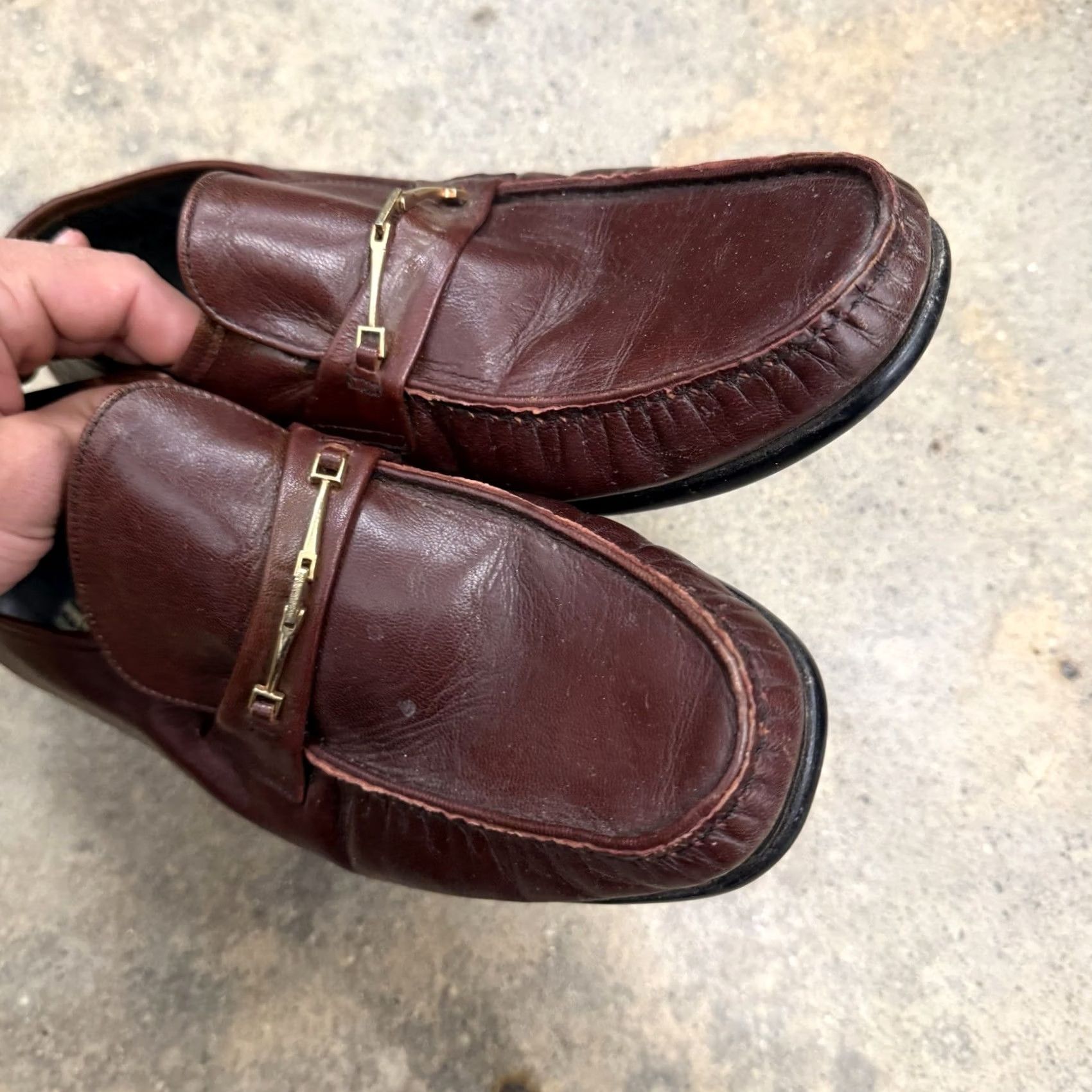 Vintage VINTAGE Hanover Penny Loafers Mens 10 Brown Leather Made in USA Ivy USA Oxford Dress Shoes Mens Brown Leather Penny Loafers Size US 9 / EU 42 - 6 Thumbnail