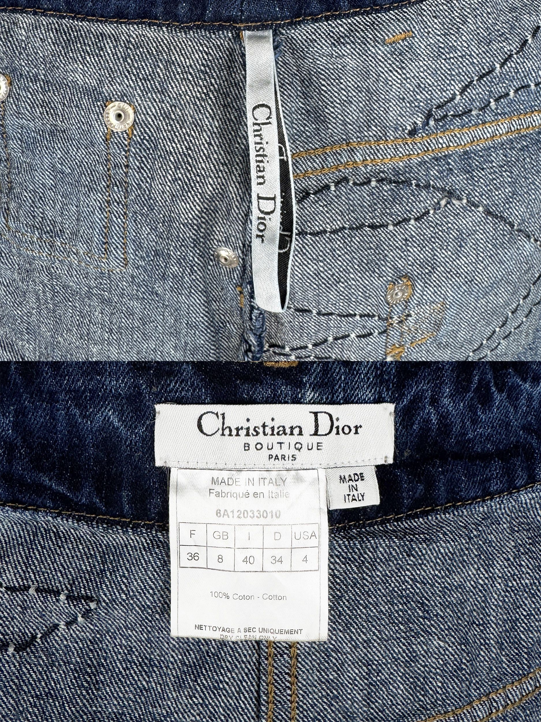 Dior Vintage Christian Dior Mini Denim Skirt 2006 John Galliano Size 27" / US 4 / IT 40 - 10 Thumbnail