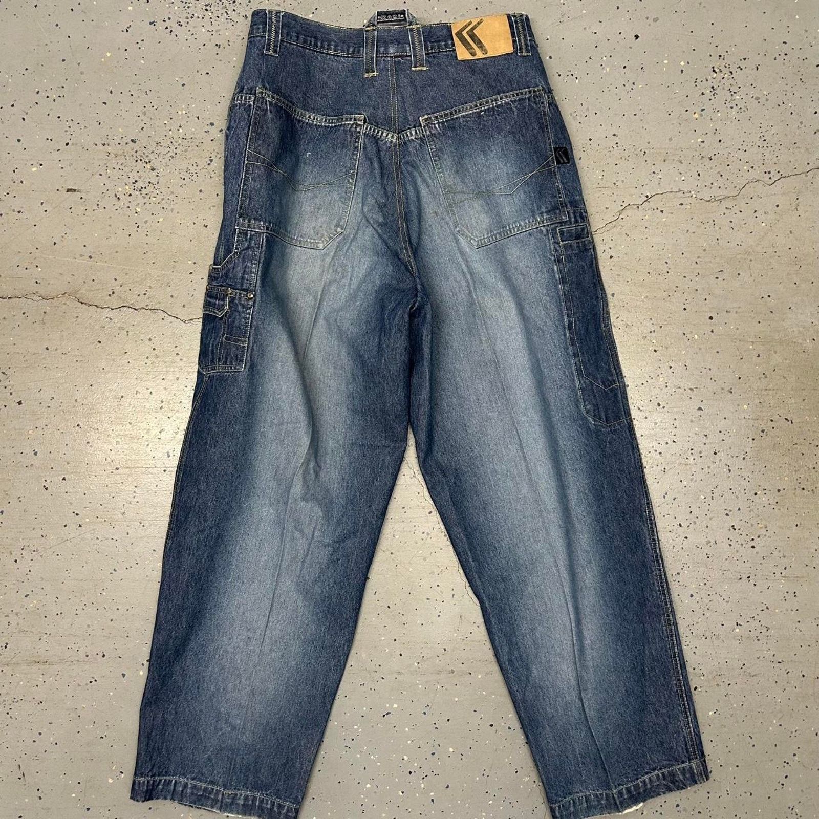 Other Y2K Baggy Dark blue denim jeans with a faded Size US 38 / EU 54 - 8 Thumbnail