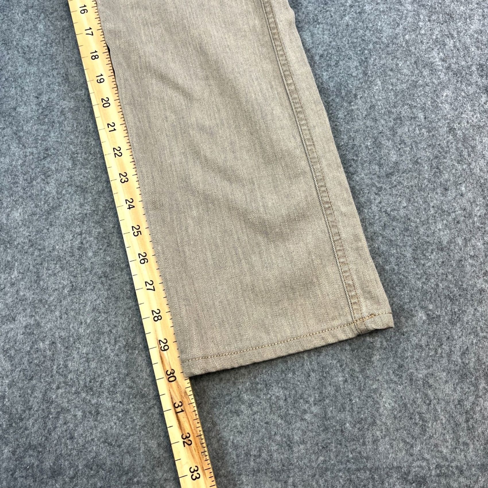 Vintage Armani Jeans Jeans Straight 29 30 UK 10 Beige Stretch Mid Rise 5-Pocket Womens Size 29" - 4 Thumbnail