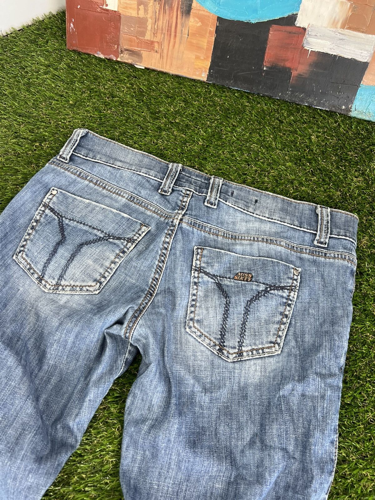 Japanese Brand Vintage Miss Sixty Jeans Flared Distressed 00s Low Rice Size 28" / US 6 / IT 42 - 8 Thumbnail