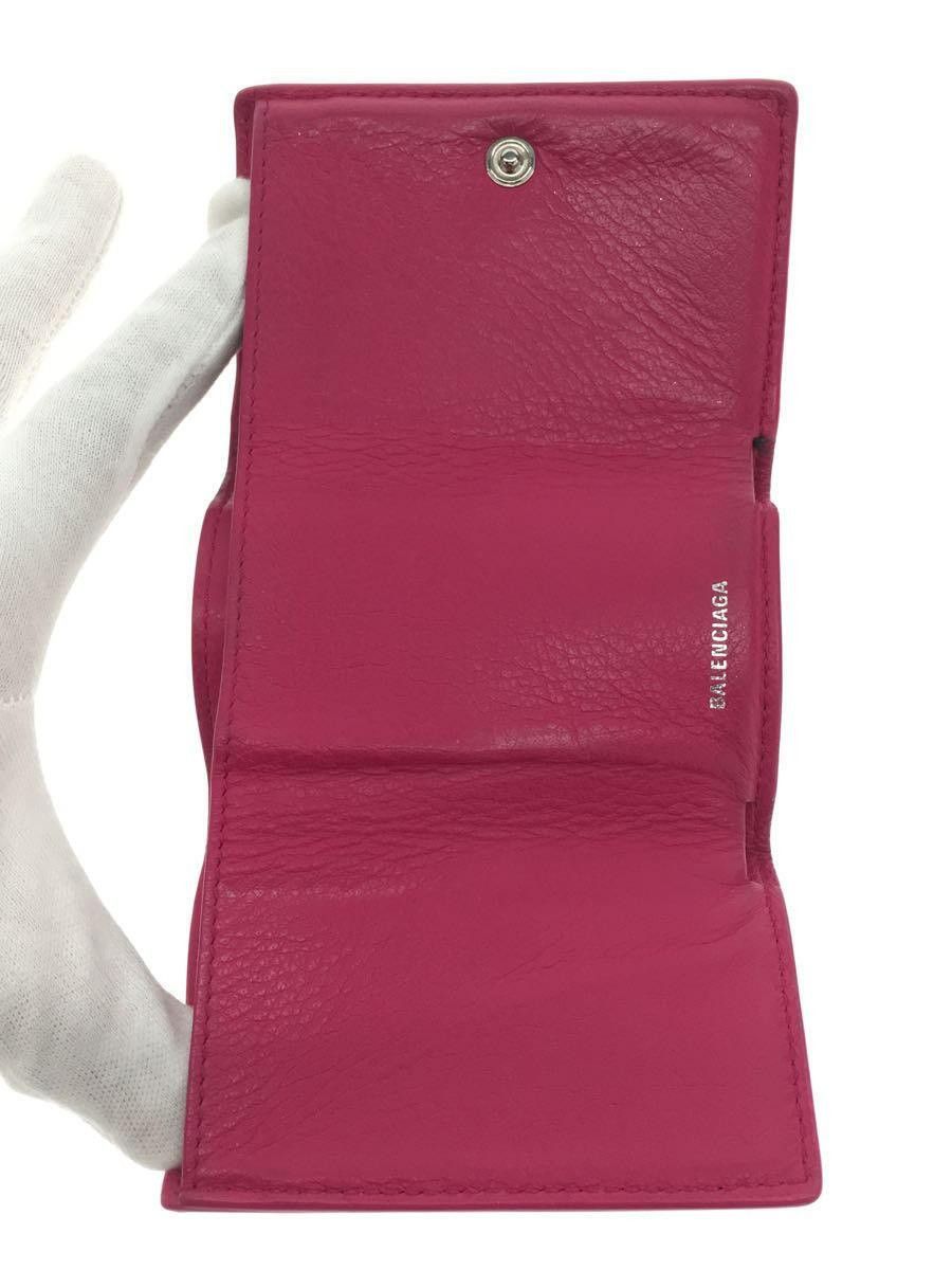 Balenciaga Balenciaga Leather Tri-Fold Wallet Pink Size ONE SIZE - 4 Thumbnail