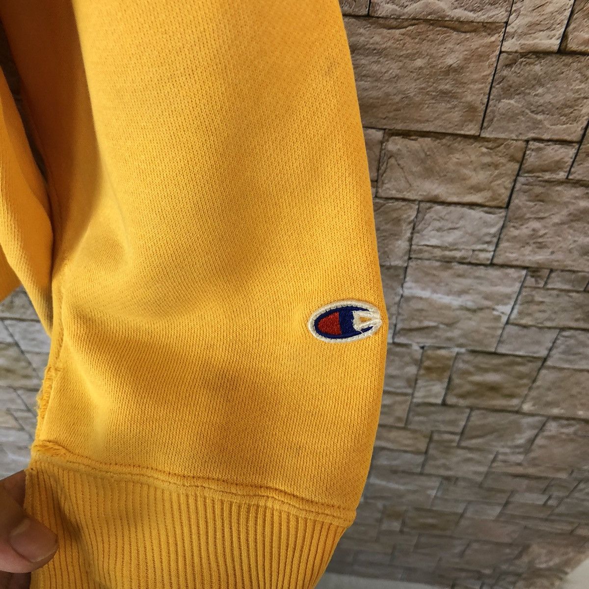 Champion × Vintage Champion vintage Yellow Sweatshirt #A764 Size US L / EU 52-54 / 3 - 9 Thumbnail