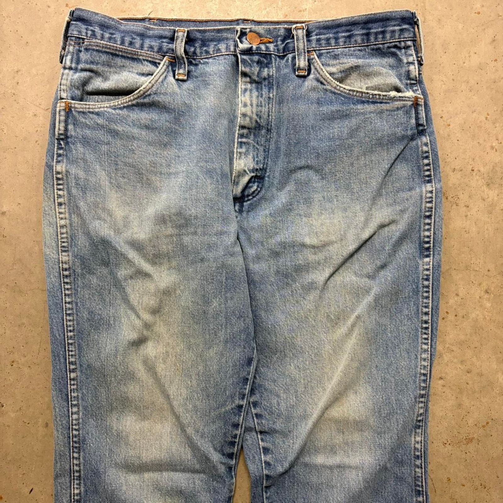 Vintage × Wrangler Crazy Vintage 90s Wrangler Bootcut Flared Faded Denim Jeans Size US 34 / EU 50 - 2 Thumbnail