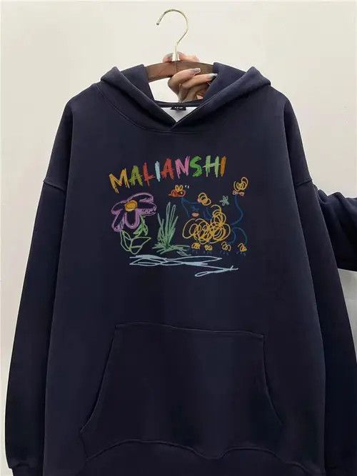 VIBE Hip Hop Graffiti Print Loose Retro Hooded Sweatshirt Size US L / EU 52-54 / 3 - 1 Thumbnail