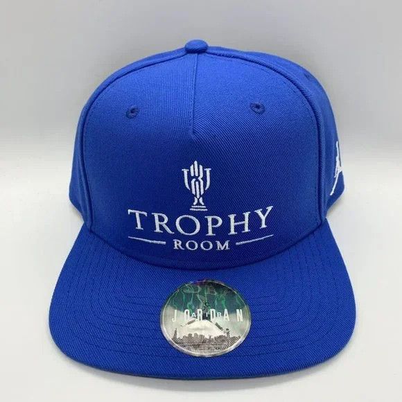 Jordan Brand Jordan Trophy Room Script Royal Blue Jumpman Hat Snapback ...