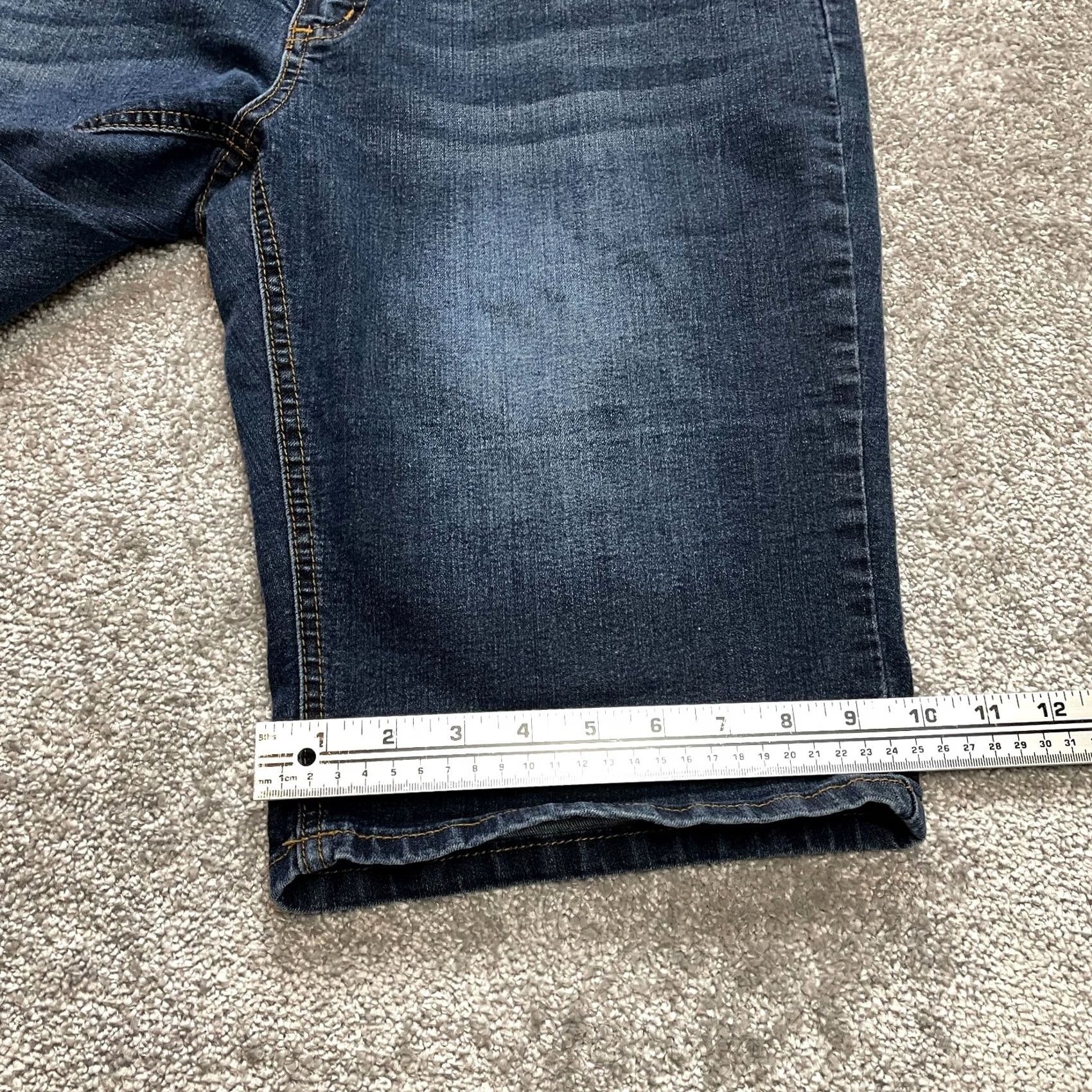 Denime Karen T Jean Shorts Womens 18 Blue Denim Stretch Casual Dark Wash 13" Size 25" / US 0 / IT 36 - 2 Thumbnail