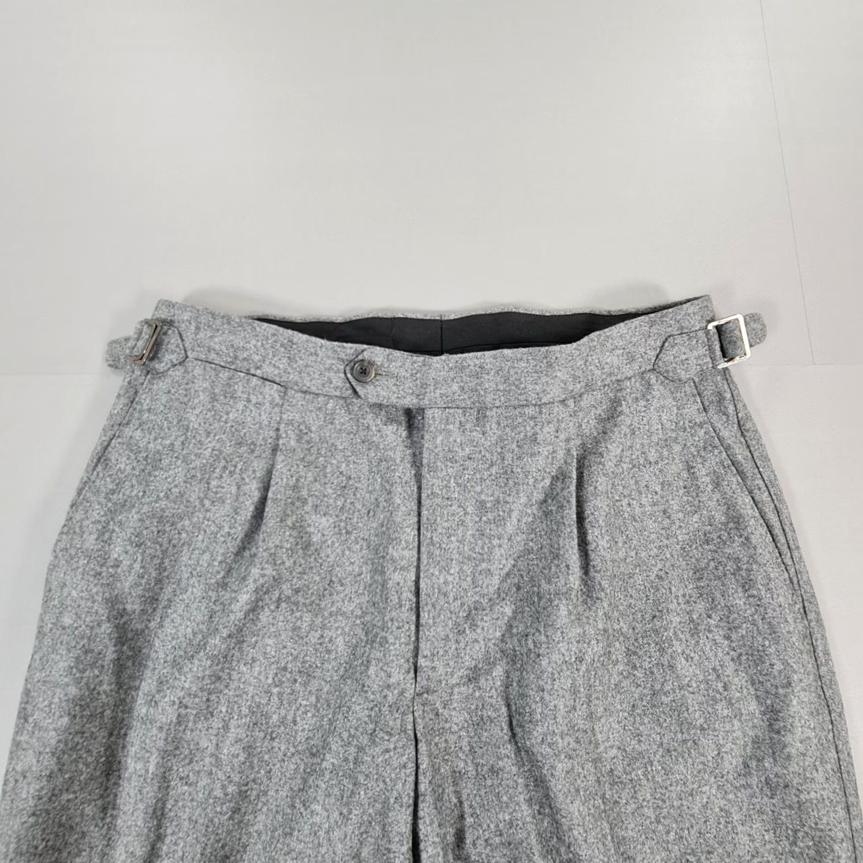 Thom Sweeney Thom Sweeney Trousers Grey Wool Flannel W30 L26 Dress Pants Mens Regular Slim/Tapered Pocket Size US 30 / EU 46 - 2 Thumbnail