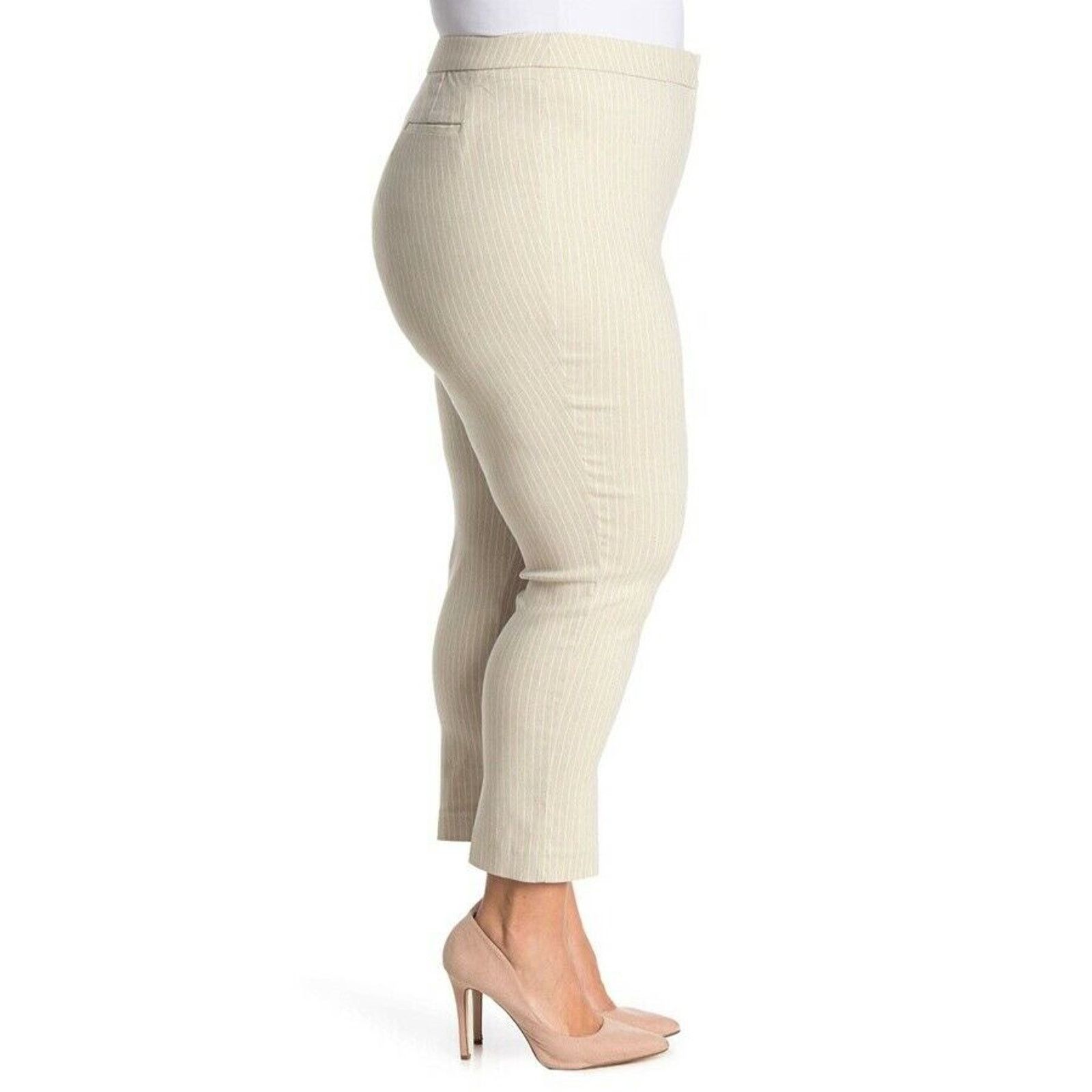 The Unbranded Brand Amanda And Chelsea Women Beige Casual Pants Plus Size 20W Size 42" / US 20 - 2 Thumbnail