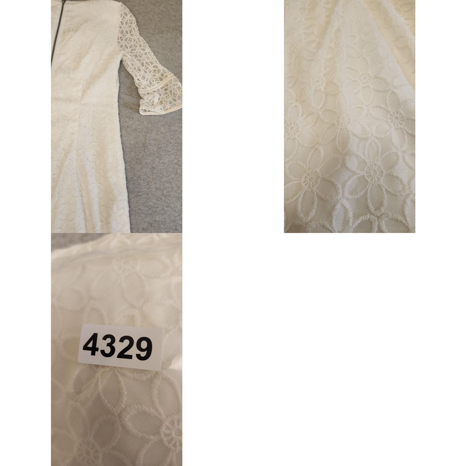 Adrianna Papell VINTAGE Adrianna Papell Dress Womens 4P Ivory Floral Lace Sheath Bell Sleeve Cocktail Size S / US 4 / IT 40 - 10 Thumbnail