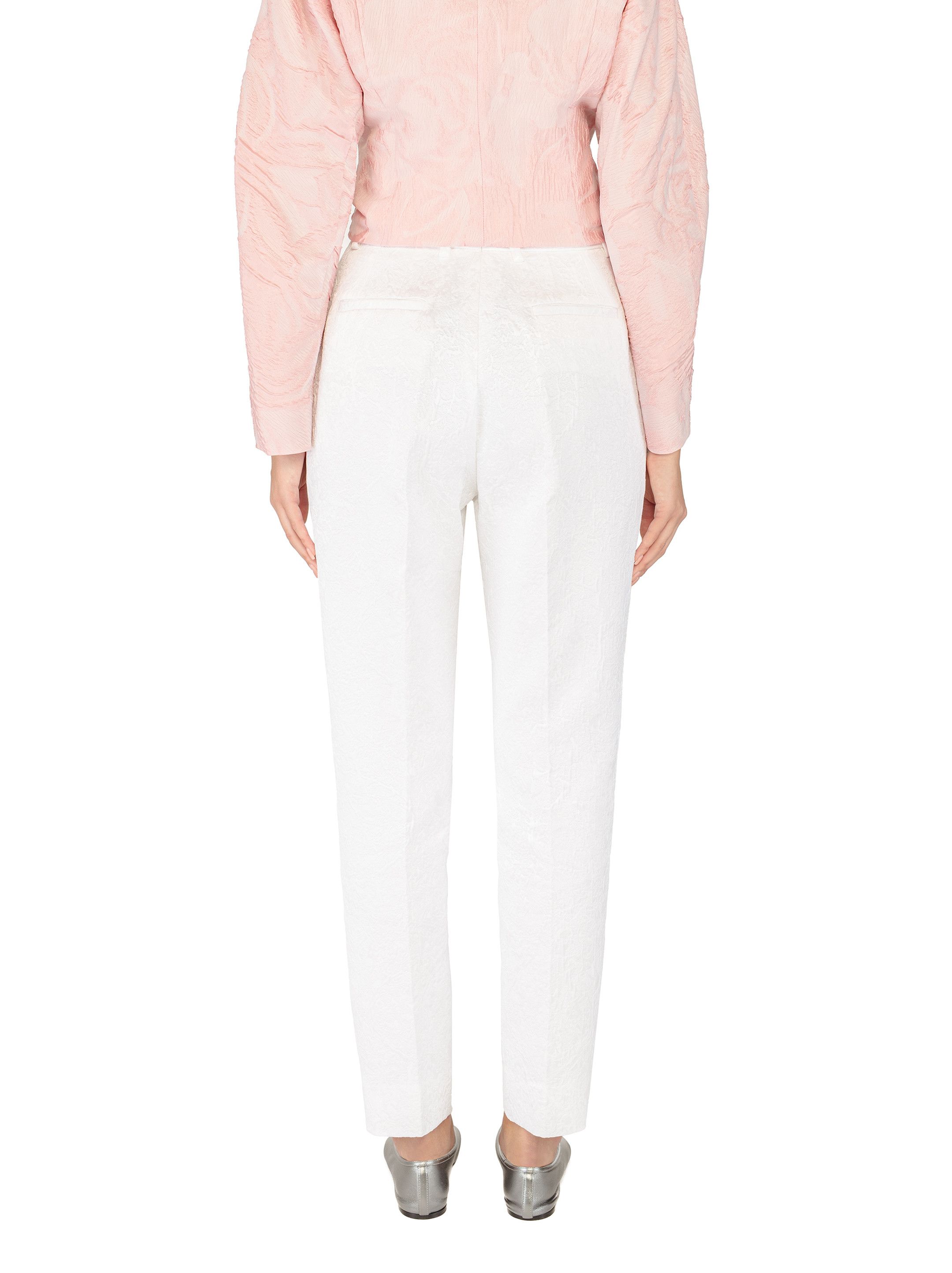 Dolce & Gabbana o1s22i1n1024 Brocade Cigarette Pant in White Size 27" / US 4 / IT 40 - 4 Thumbnail