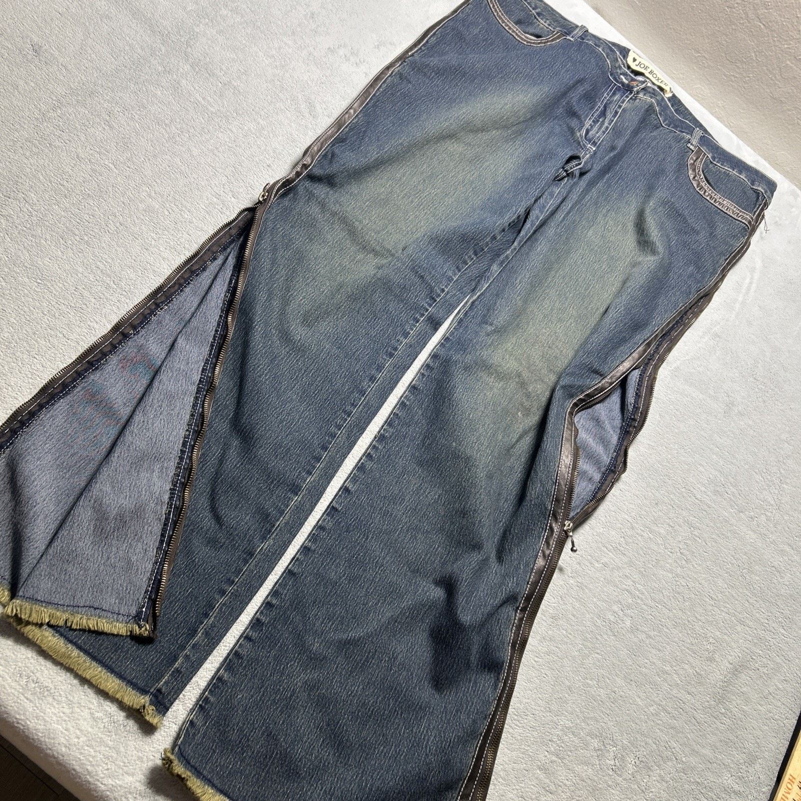 Joe Boxer Beyond Baggy Jeans Womens 21 42x33 Raw Hem Zip Sides Baggie Size US 42 / EU 58 - 19 Thumbnail