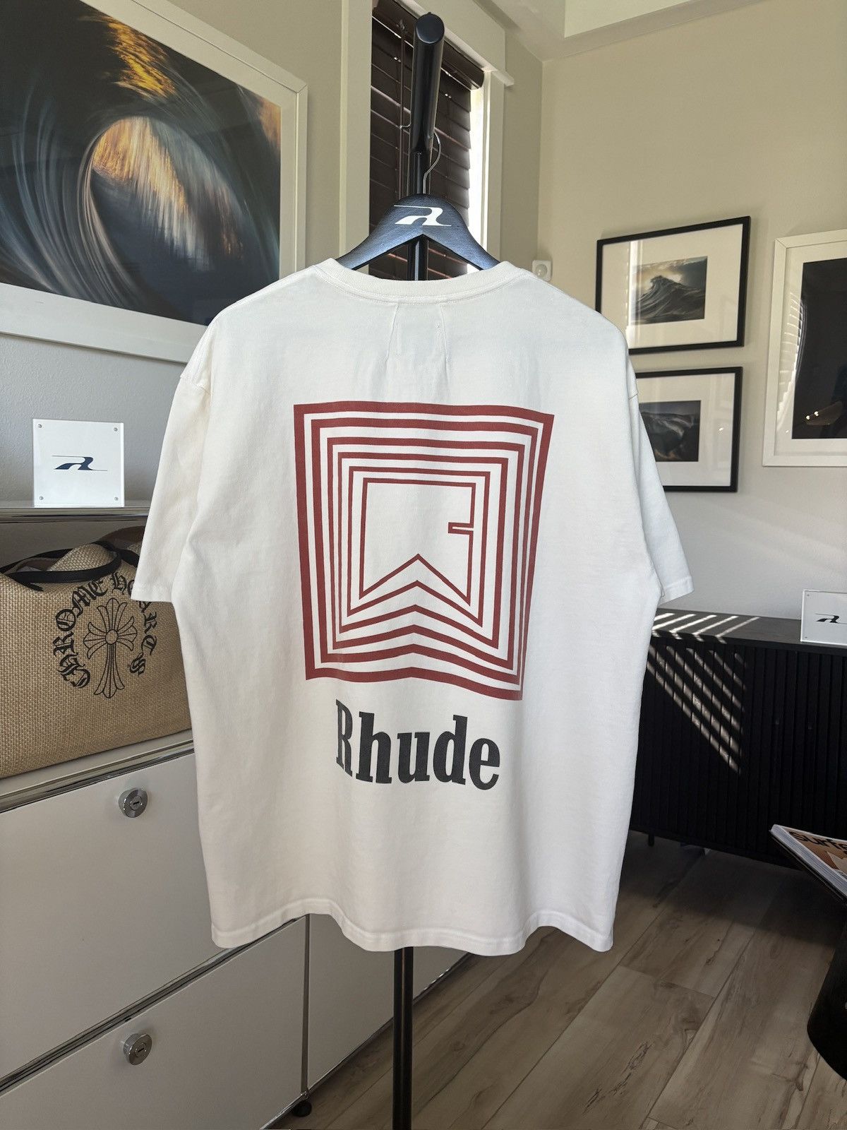 Rhude RHUDE RED REPEAT CHEVRON LOGO TEE Size US L / EU 52-54 / 3 - 5 Thumbnail