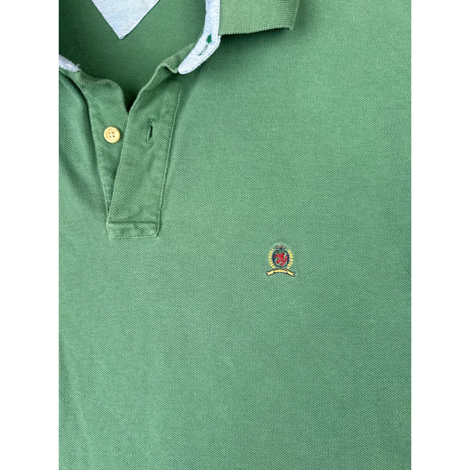 Tommy Hilfiger Tommy Hilfiger Polo Shirt Men 2XL Green Short Sleeve Jersey Crest Shirt Slim Fit Casual Polo Mens Size US XXL / EU 58 / 5 - 6 Thumbnail