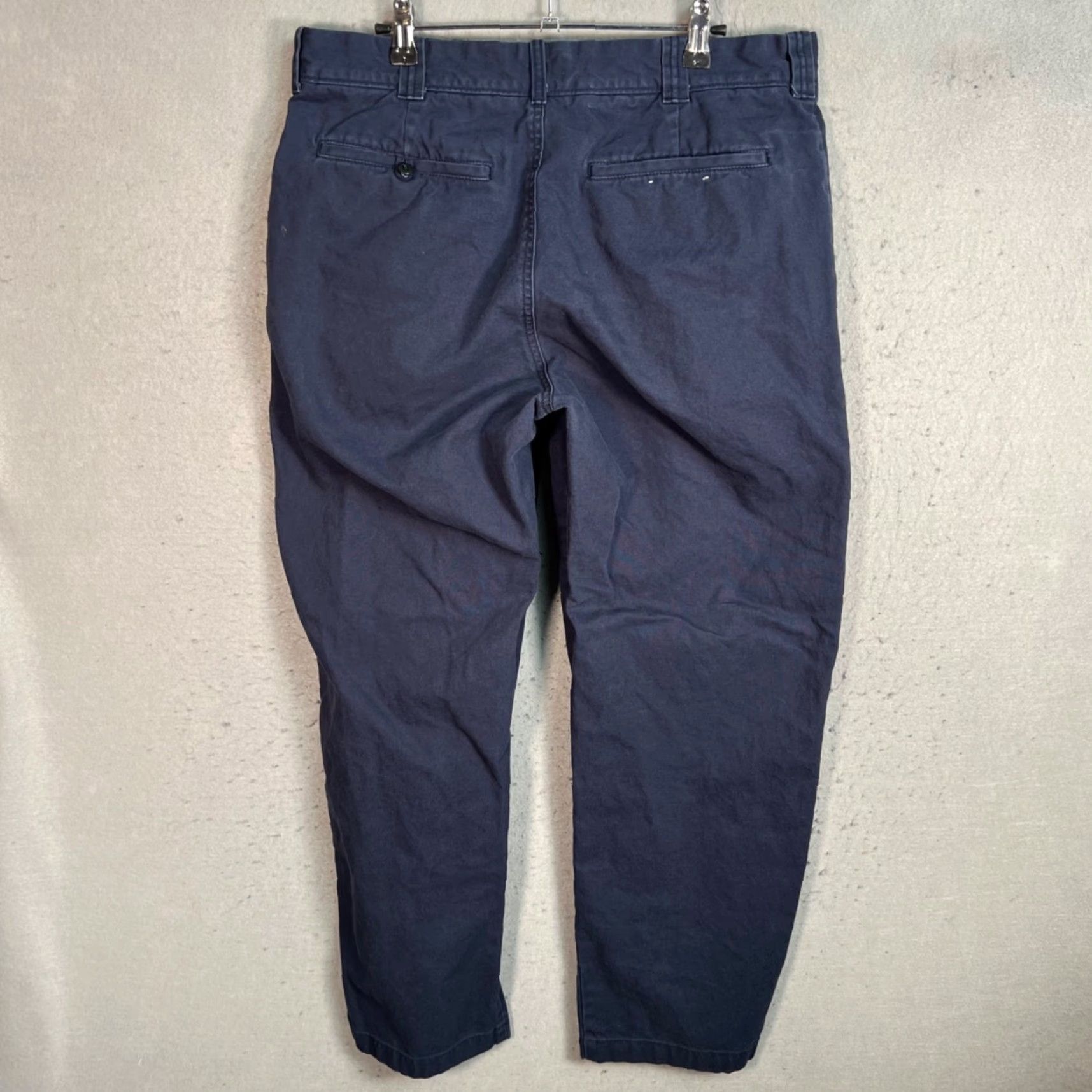 J.Crew J.Crew Mens 34 Navy Blue Cotton Chino Pants Classic Fit Straight Leg - Blue, Regular, 34x28, Flat Front, Preppy, Casual, Men's Pants Size US 34 / EU 50 - 2 Thumbnail