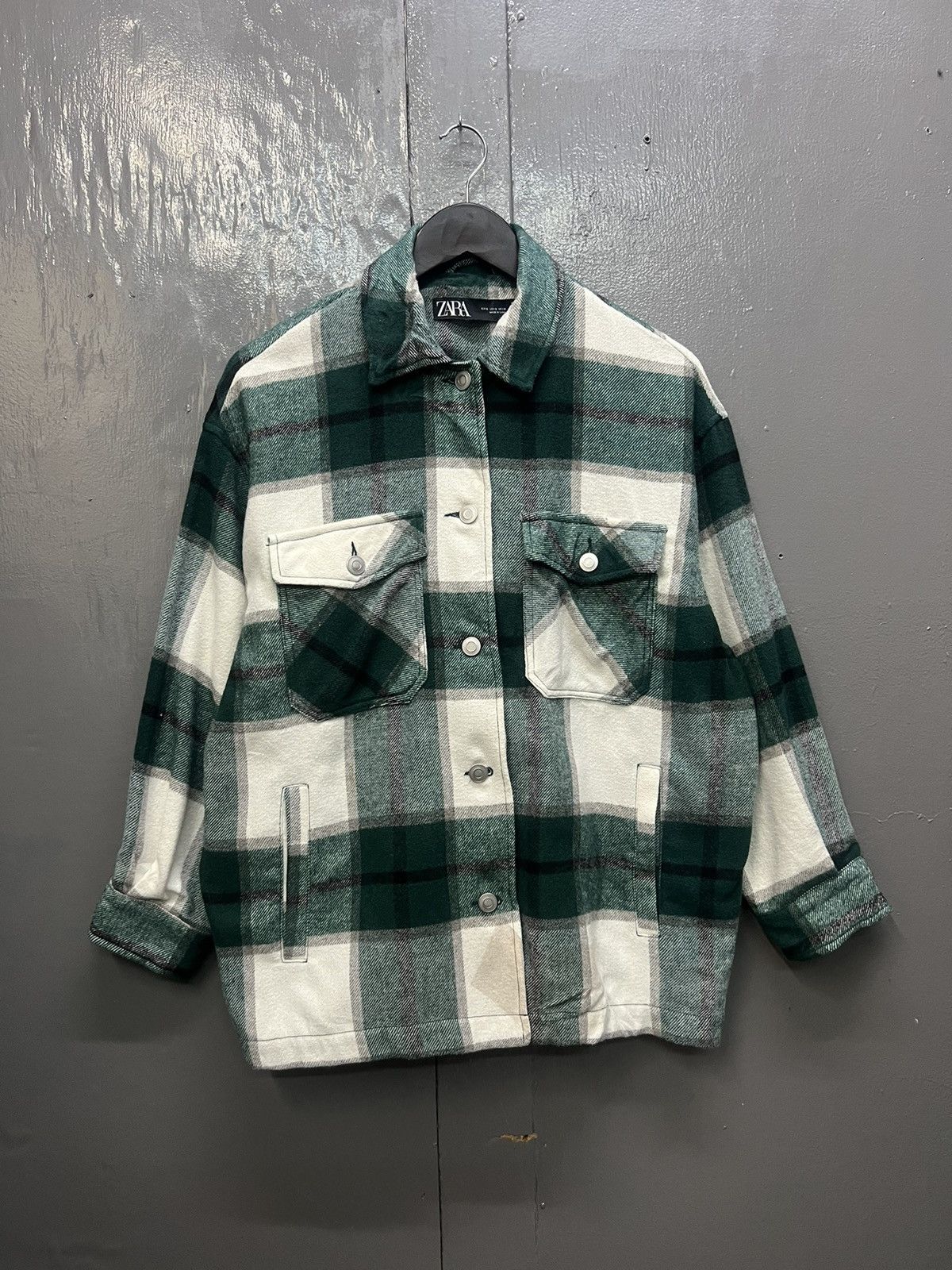 ZARA Wool Plaid Tartan Jacket