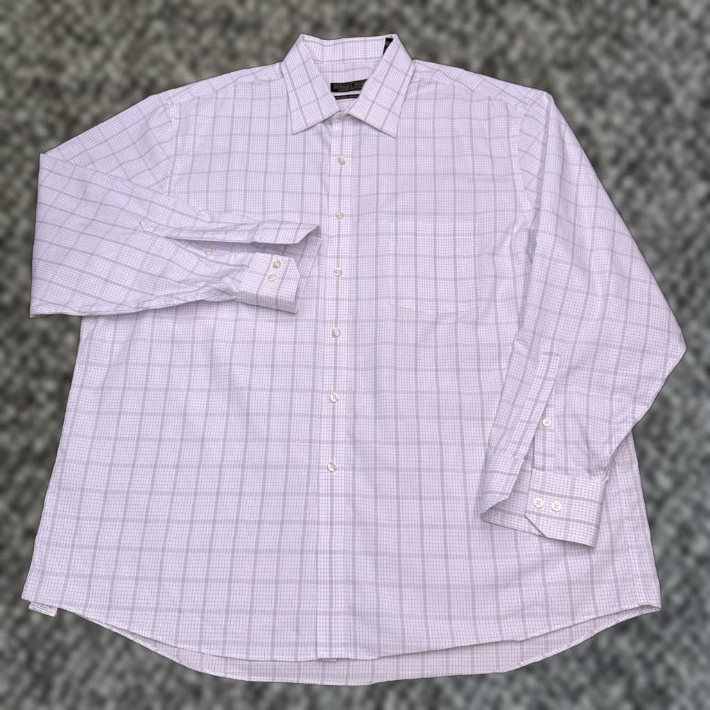 Vintage Donald J. Trump Shirt Mens Regular Fit 18 White Plaid Non-Iron Button Up Shirt Size US XXL / EU 58 / 5 - 1 Thumbnail