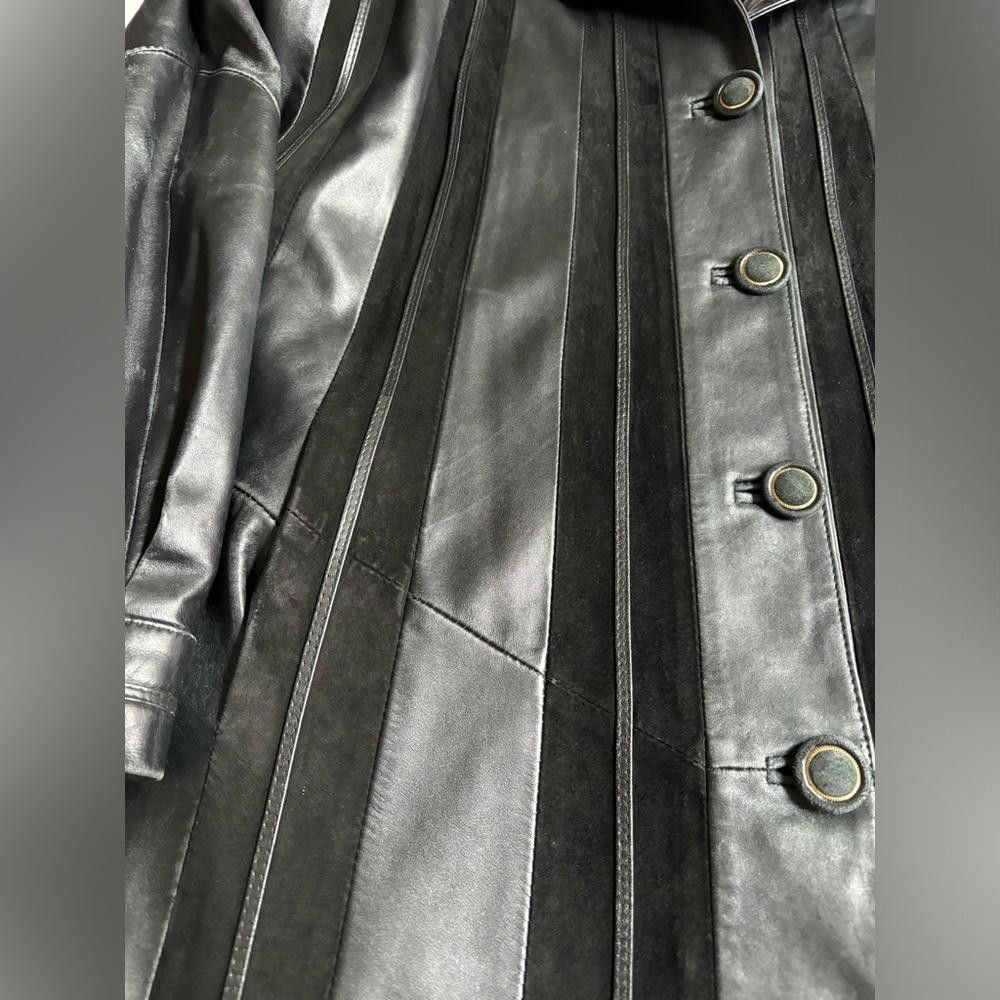 Designer Vintage 90s Bob & Christensen Couture Leather Coat Size US S / EU 44-46 / 1 - 3 Thumbnail