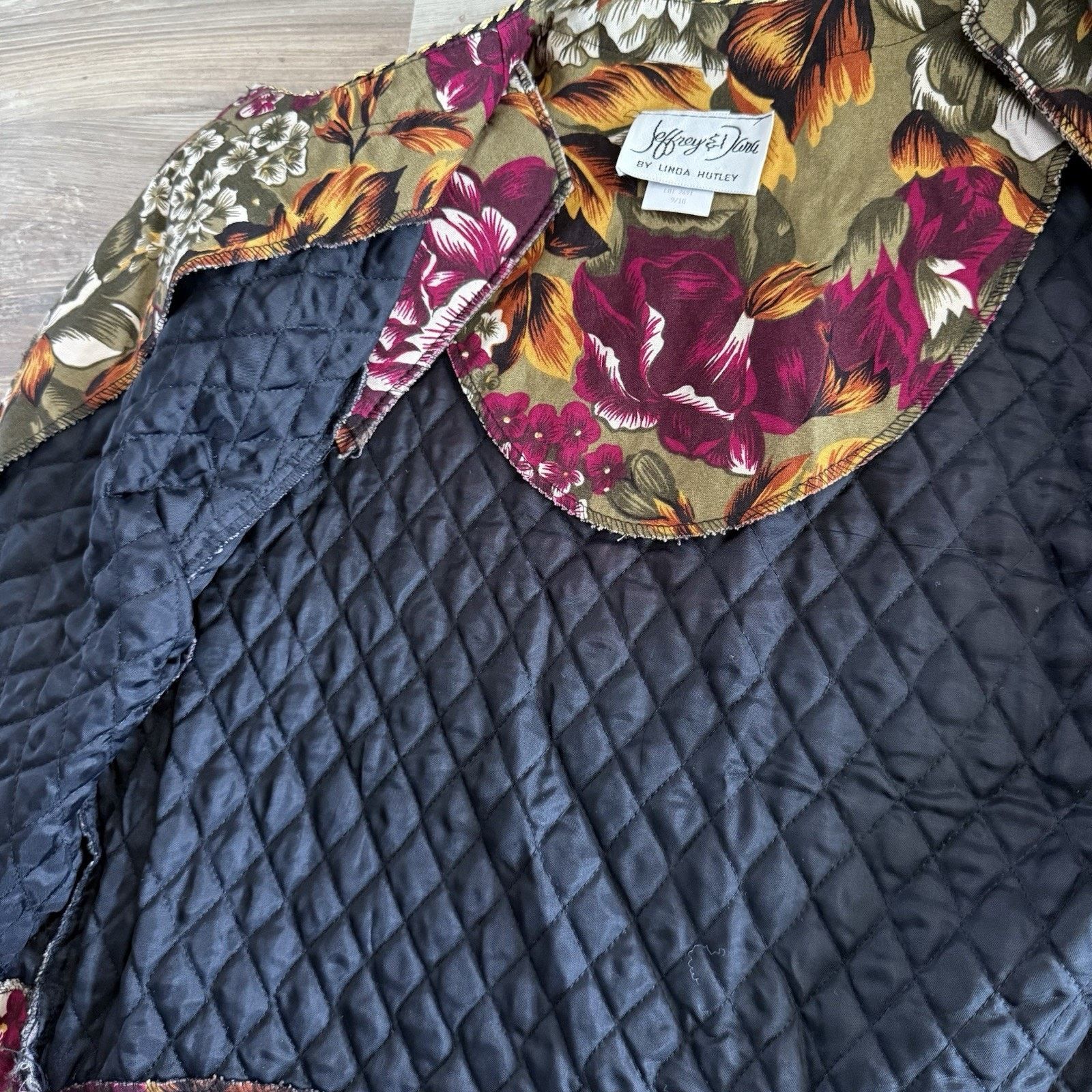 Vintage Vtg Jeffrey & Dara Floral Quilted Jacket 9/10 USA Hutley Size L / US 10 / IT 46 - 10 Thumbnail