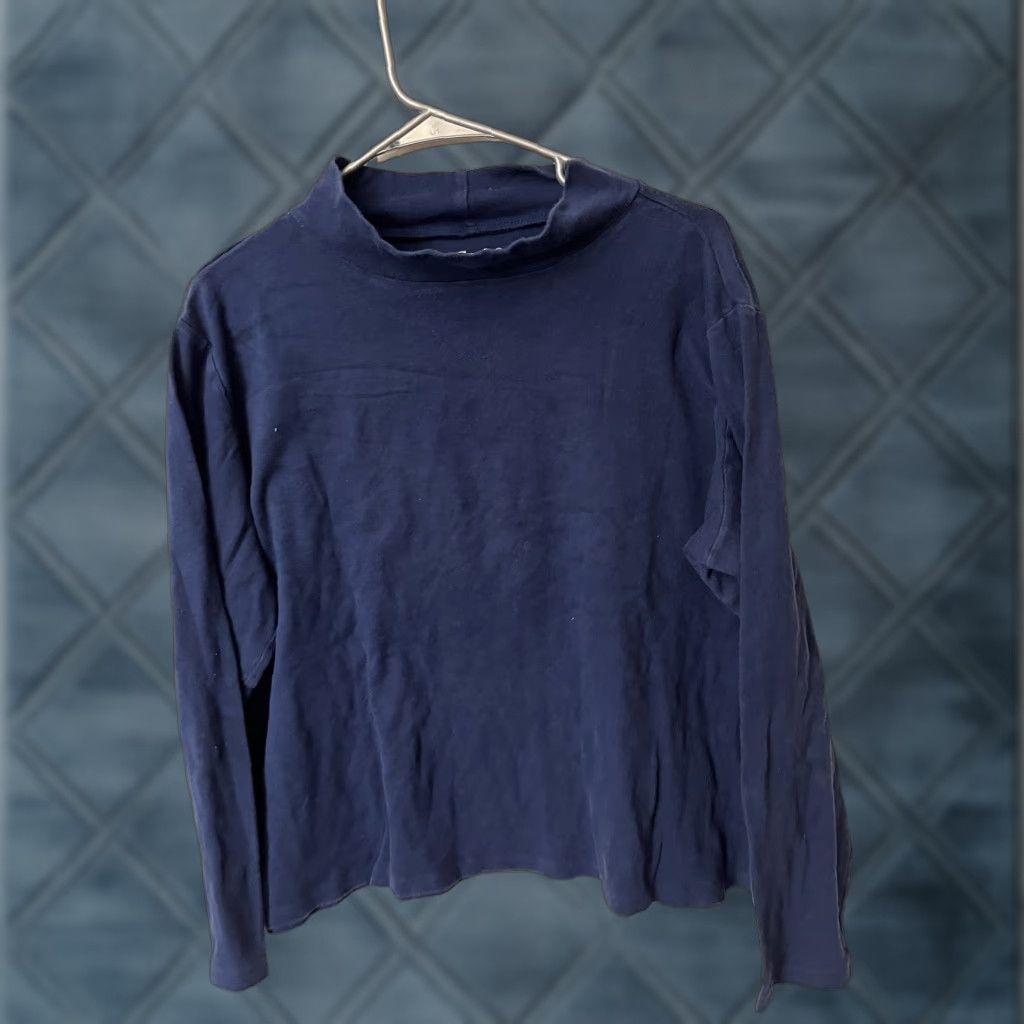 Croft & Barrow Croft & Barrow Women T-Shirt Long Sleeve Mock Neck Blue XL Casual Shirt Womens XL Size XL / US 12-14 / IT 48-50 - 1 Thumbnail