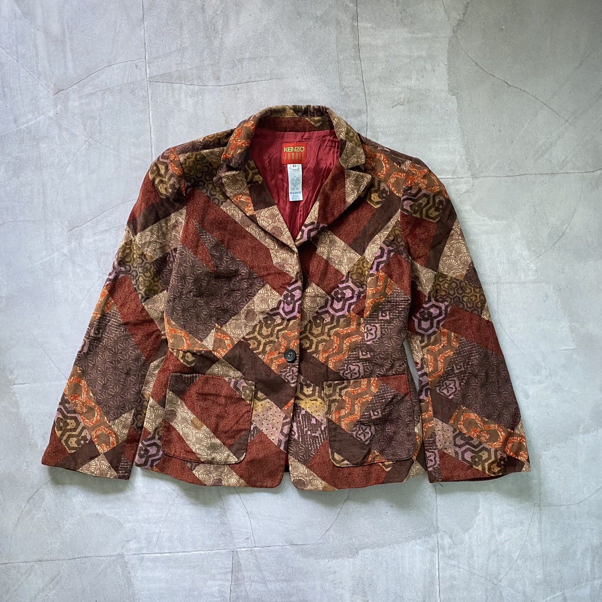 Japanese Brand × Kenzo × Vintage Kenzo Jungle Rare Patchwork Archive Blazer Jacket Size M / US 6-8 / IT 42-44 - 1 Thumbnail
