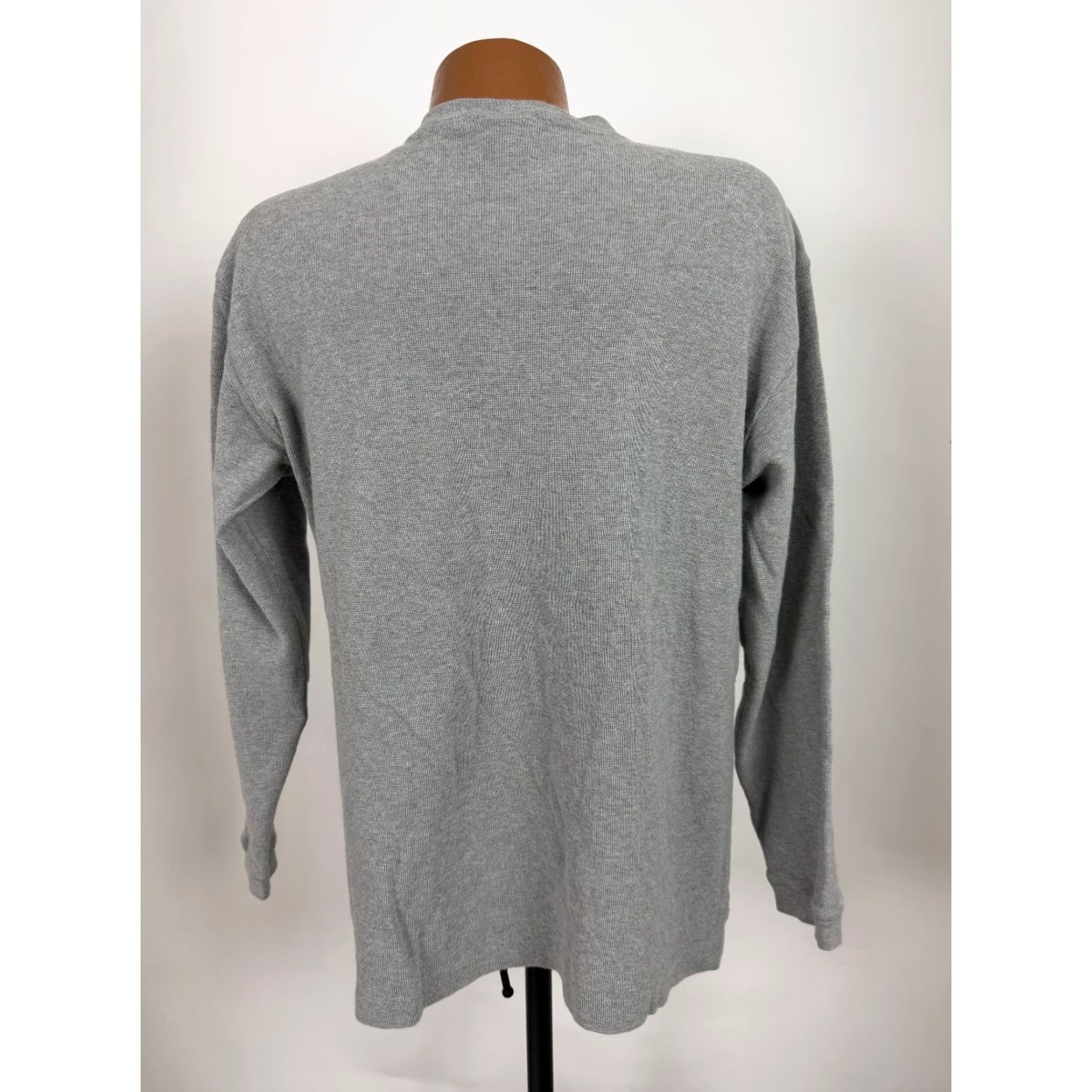 Vintage VINTAGE 90s Waffle-Knit Shirt Men Medium Heather Gray Cotton T-Shirt Outdoor Grunge Hipster 90s Mens Middle Age? Size US M / EU 48-50 / 2 - 7 Thumbnail