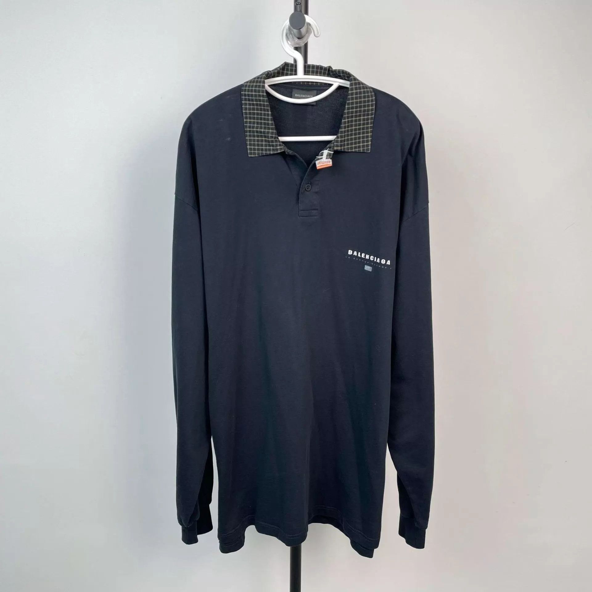 Balenciaga Balenciaga check-collar long sleeve shirt 95 New 170 Size US L / EU 52-54 / 3 - 1 Thumbnail