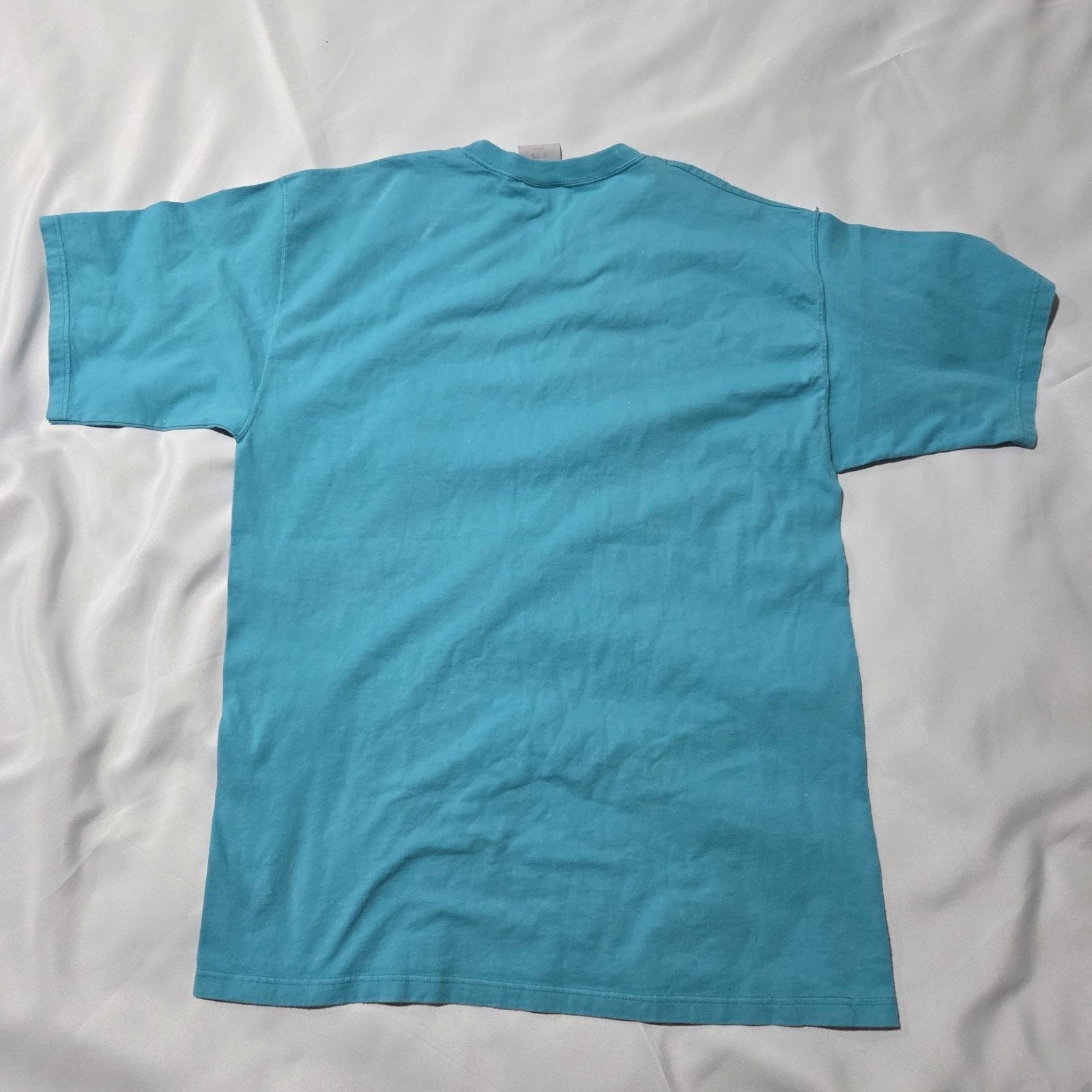 Vintage Vintage 90s Pluma Heavyweight Blank Tee - Made in USA - Teal Size US L / EU 52-54 / 3 - 5 Thumbnail