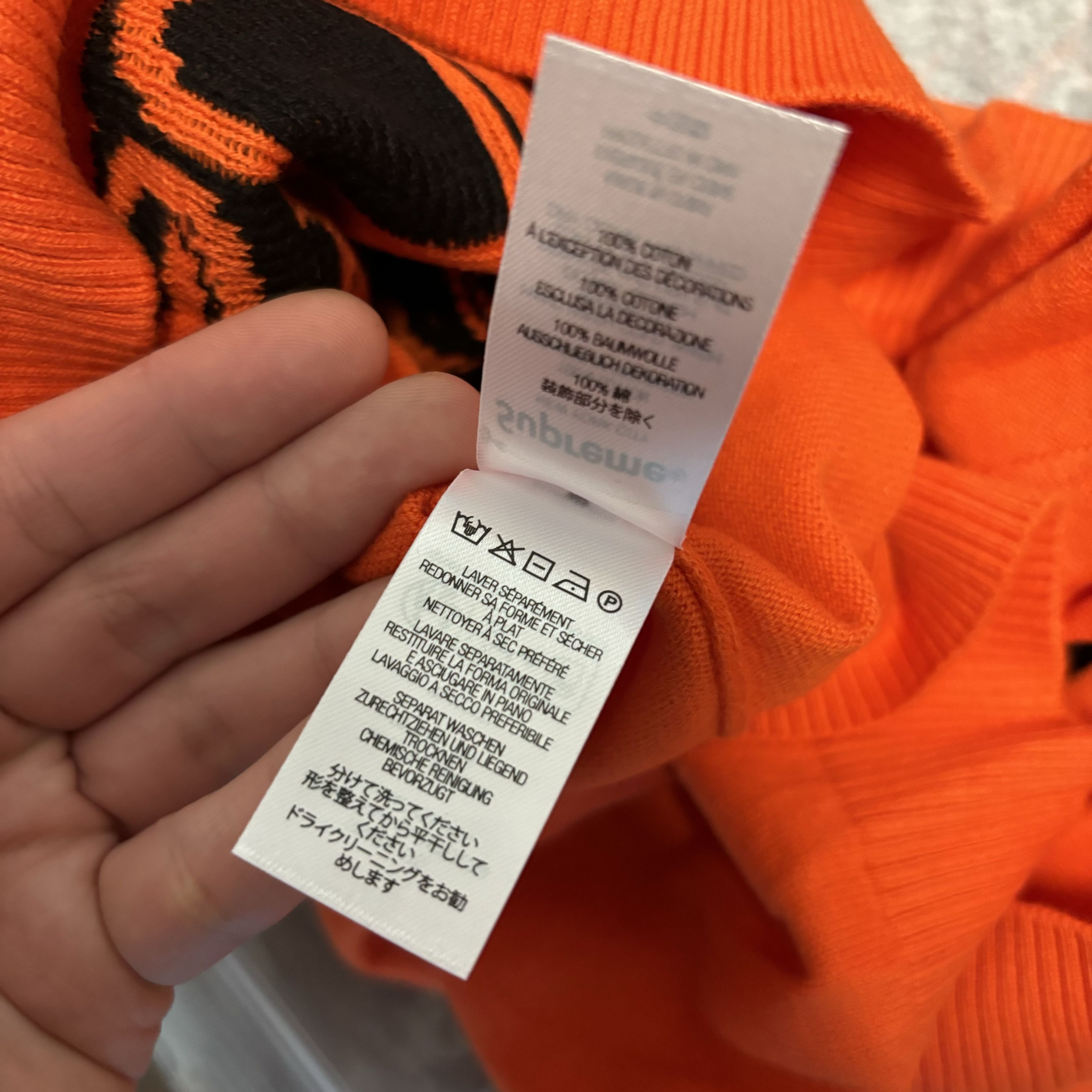 Supreme Supreme Big Cats Jacquard L/S Top Orange - 23SS Size US L / EU 52-54 / 3 - 7 Thumbnail