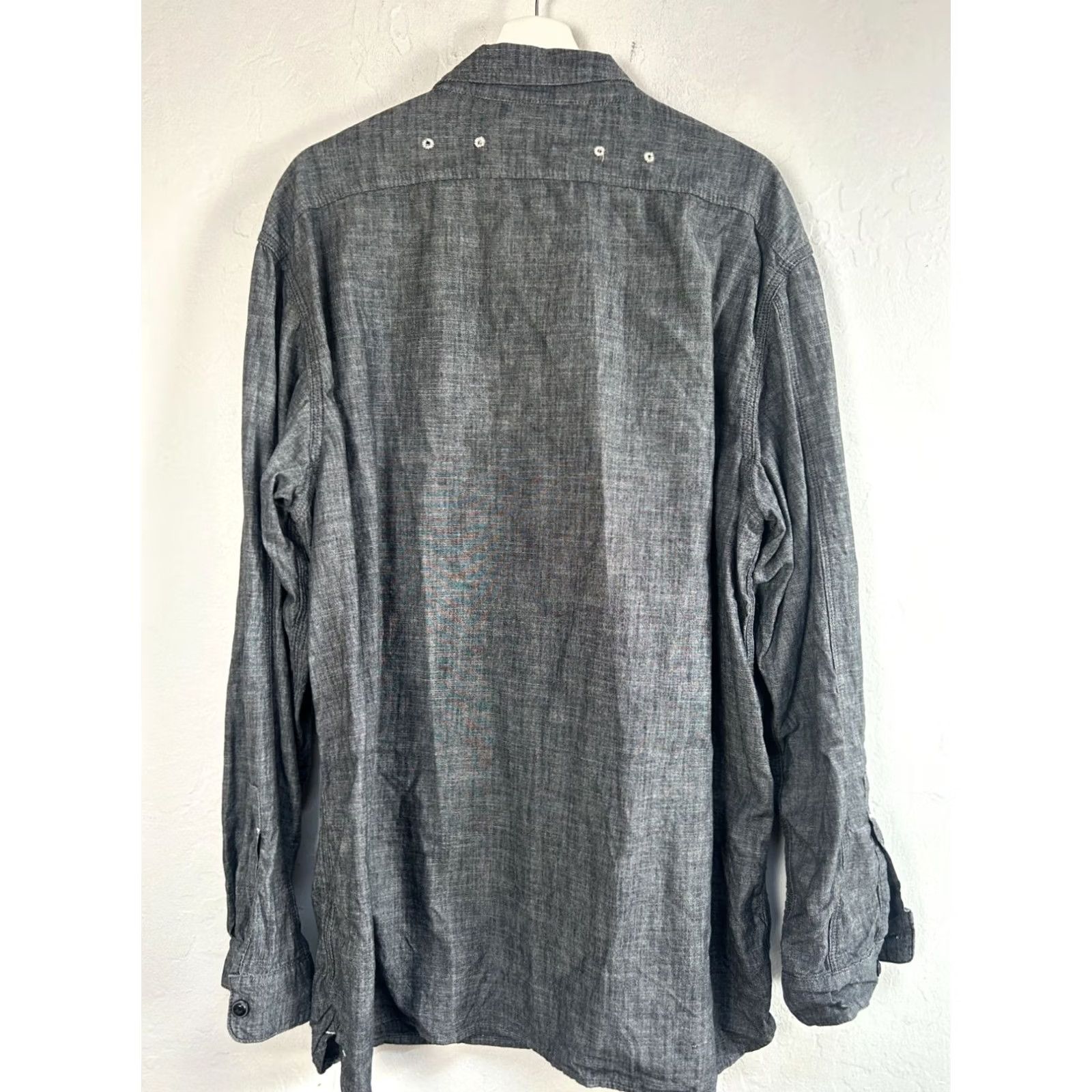 Vintage Birdwell Mens Chambray Button-Up Shirt XXL Gray Long Sleeve Casual Lightweight Shirt Mens XXXL Gray Chambray Button-Up, Pockets Size US XXL / EU 58 / 5 - 3 Thumbnail